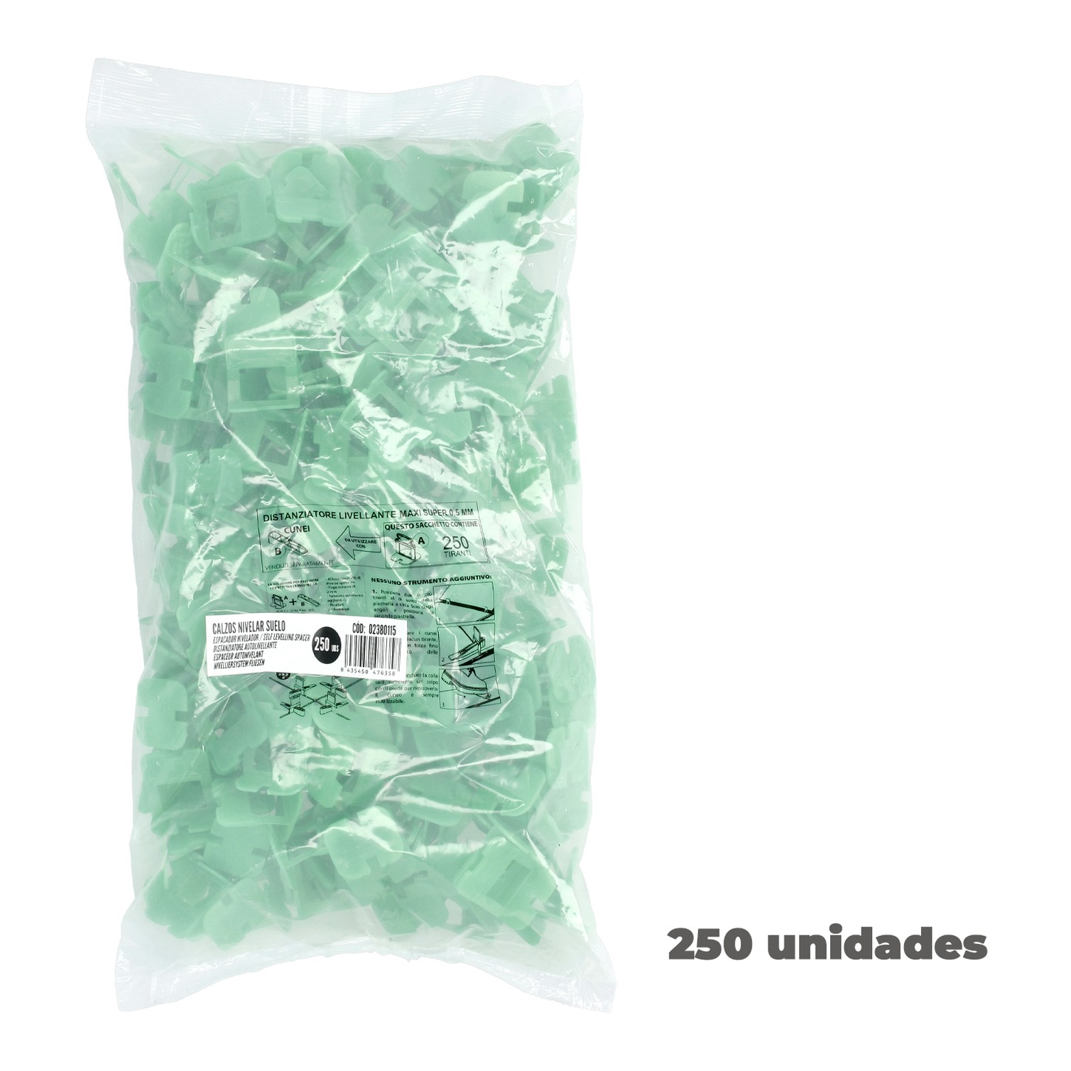 Calzos Nivelar Suelo 0,5 Mm. (Bolsa 250 Unidades)