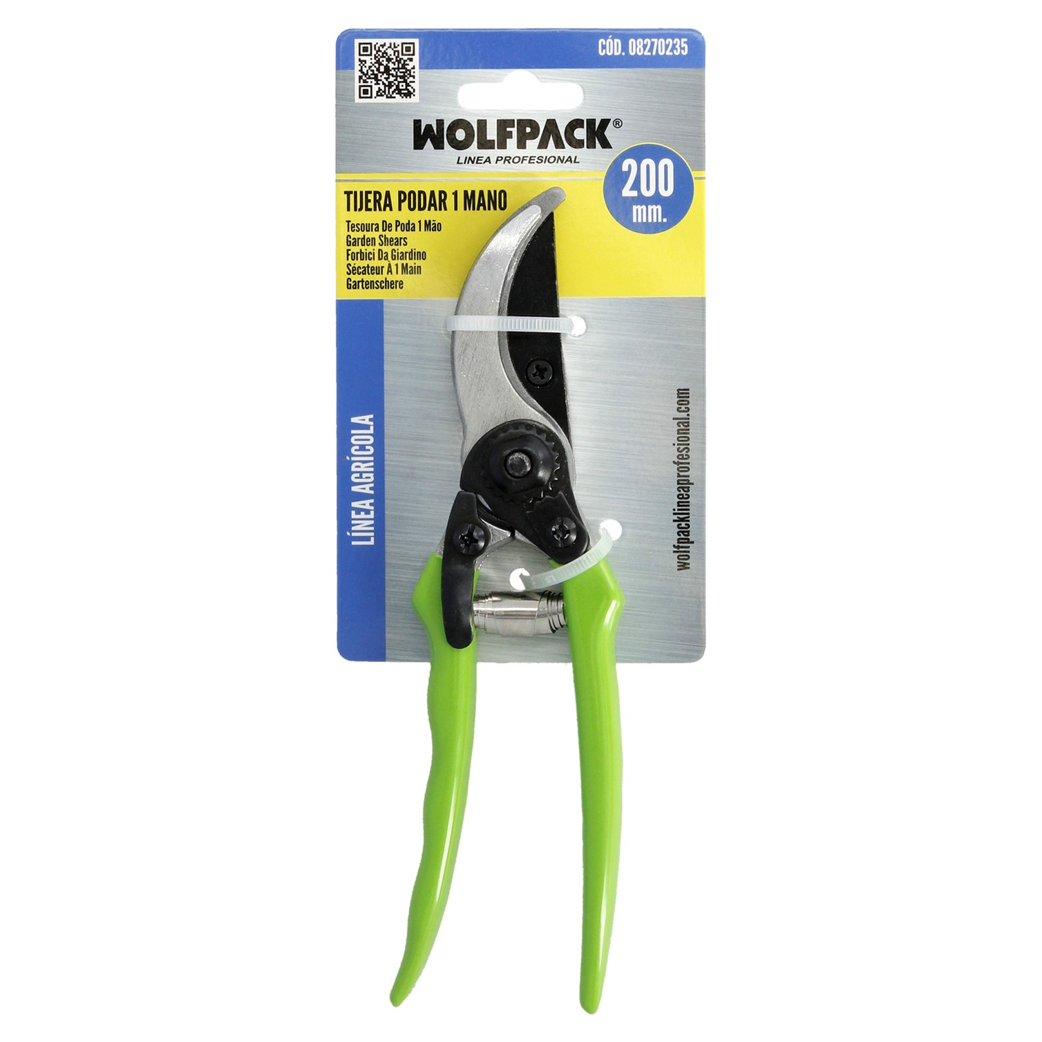 Tijeras Podar 1 Mano 200 mm. PTFE.