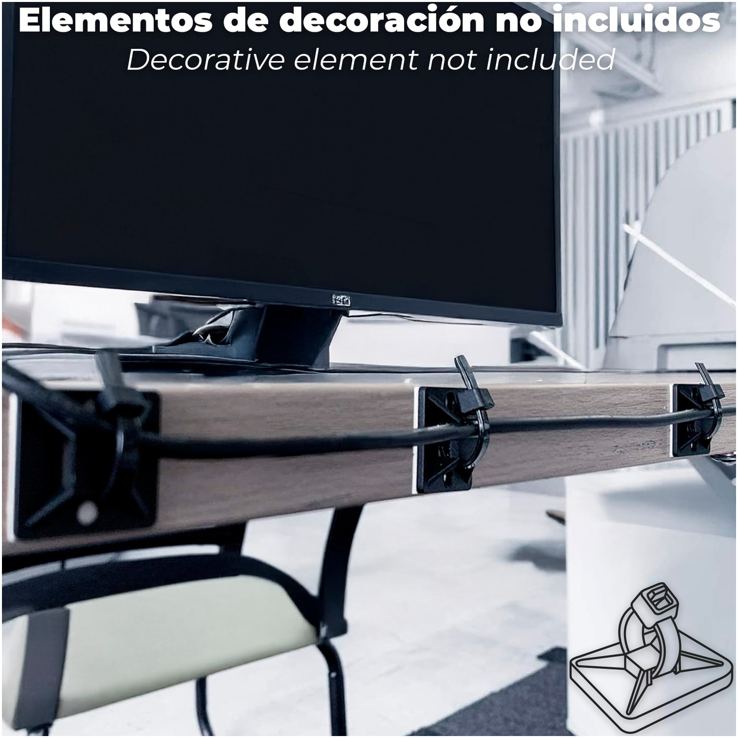 Base Adhesiva Para Bridas 19x19 mm. Negra Bolsa 100 Unidades