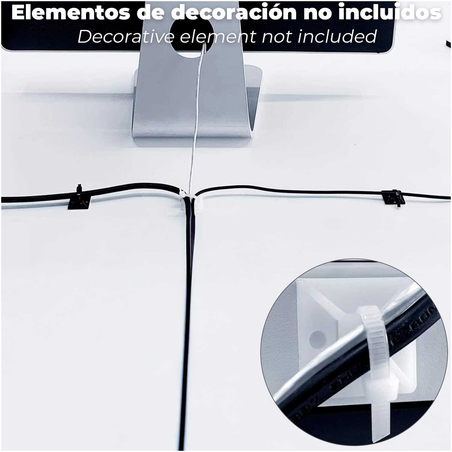 Base Adhesiva Para Bridas 19x19 mm. Blanca Bolsa 100 Unidades