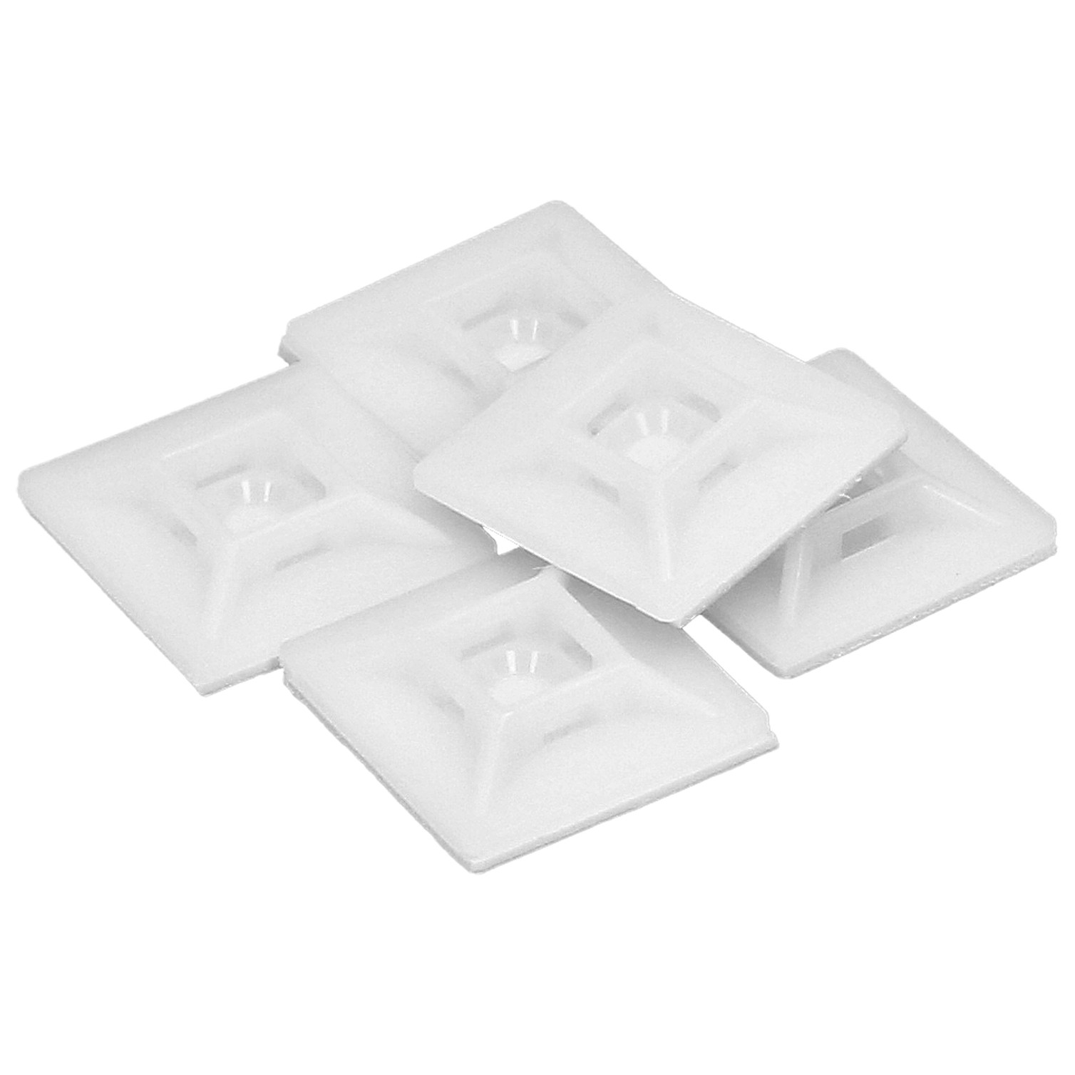 Base Adhesiva Para Bridas 28x28 mm. Blanca Bolsa 100 Unidades