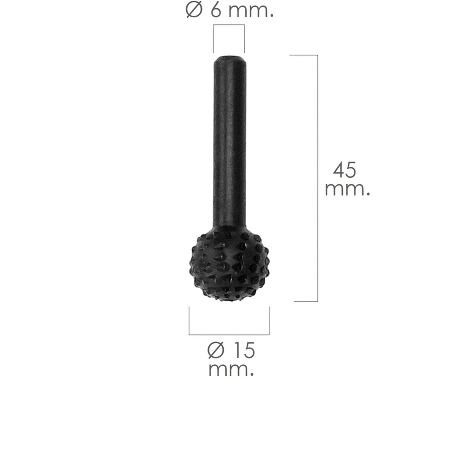 Fresa Rotativa Para Madera Esferica Ø 15 mm. Para Taladro / Fresadora