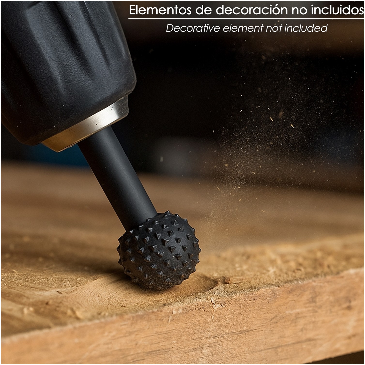 Fresa Rotativa Para Madera Esferica Ø 15 mm. Para Taladro / Fresadora