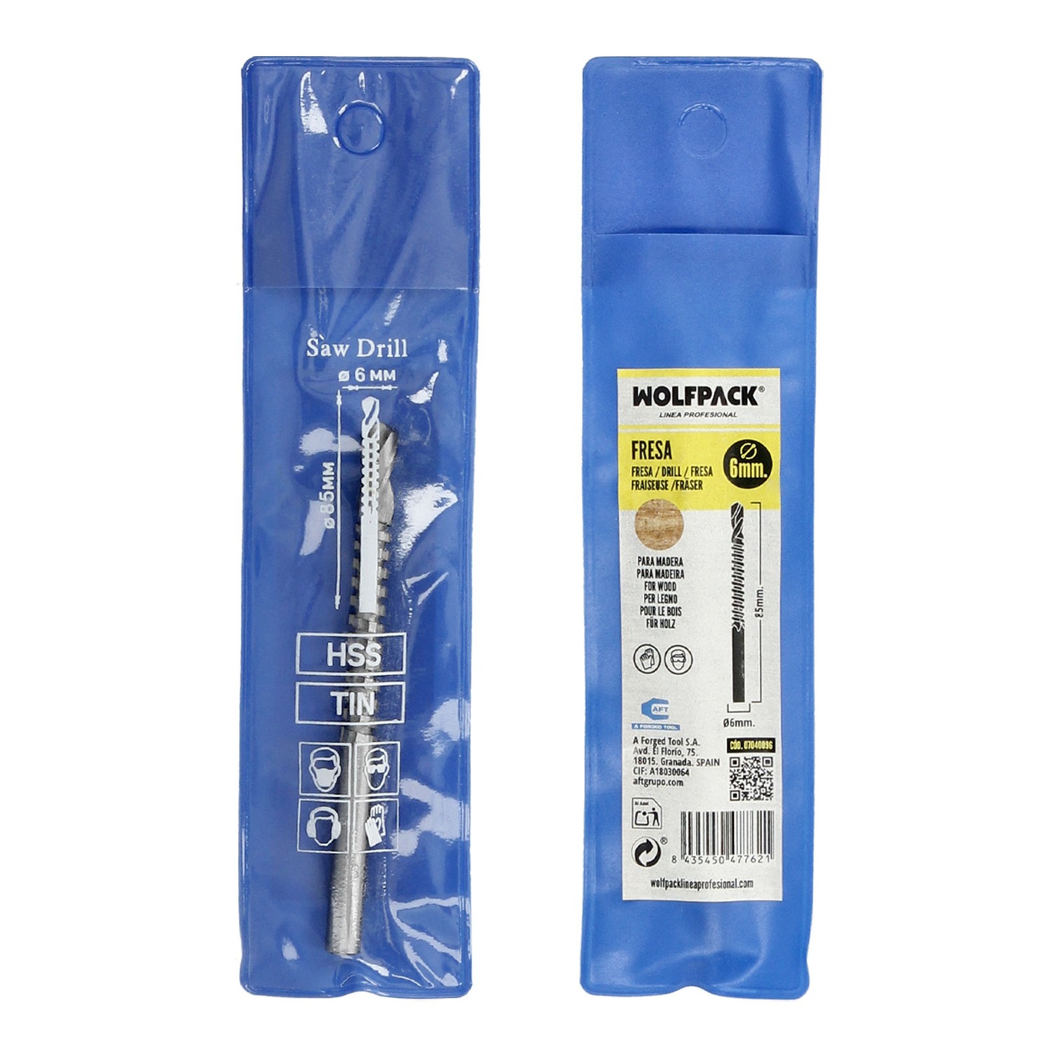 Fresa Rotativa Para Madera Espigada Ø 6 x 90 mm. Para Taladro / Fresadora
