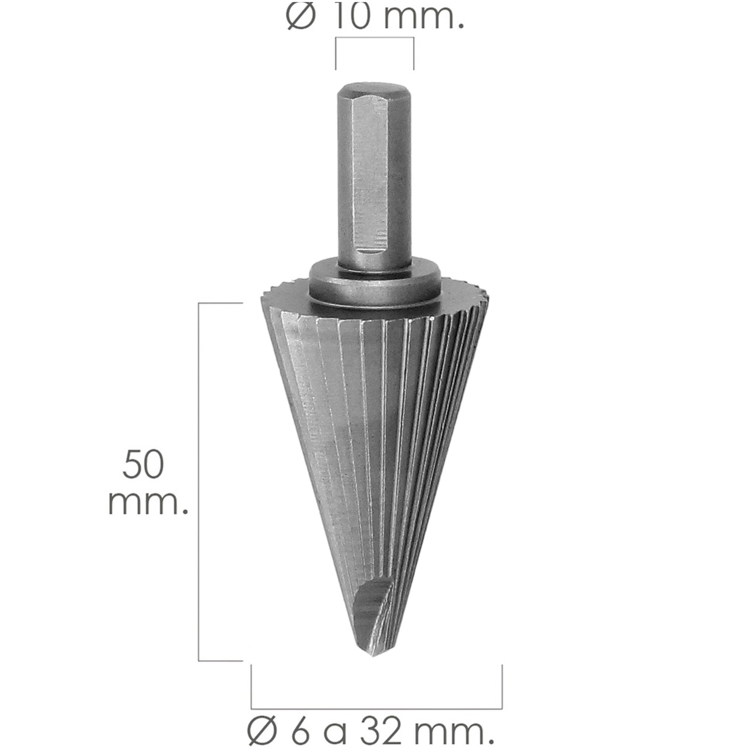 Fresa Conica Hss Ø 6-32 mm. Para Taladro / Fresadora