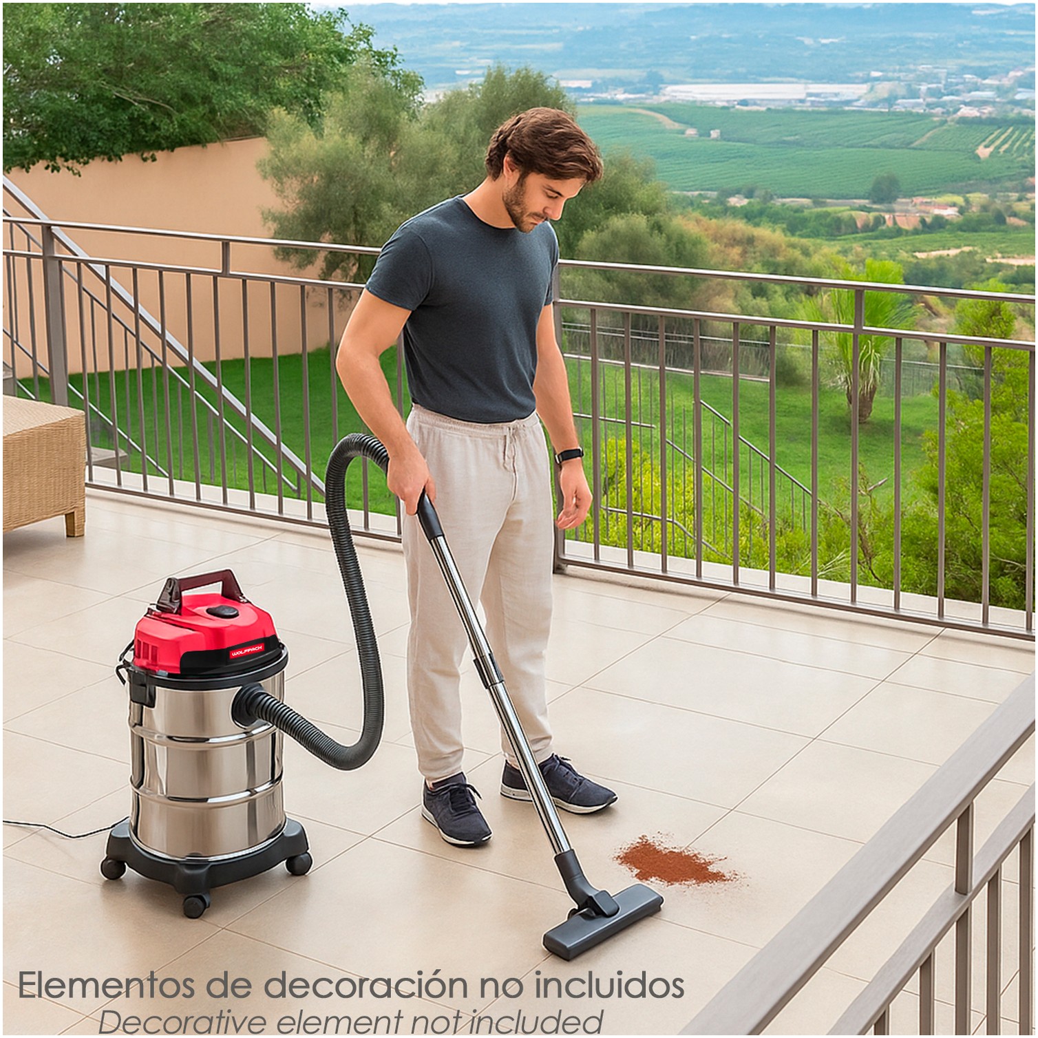 Aspirador Inoxidable 30 Litros / 1400 Watt. Interruptor Sincronizado.