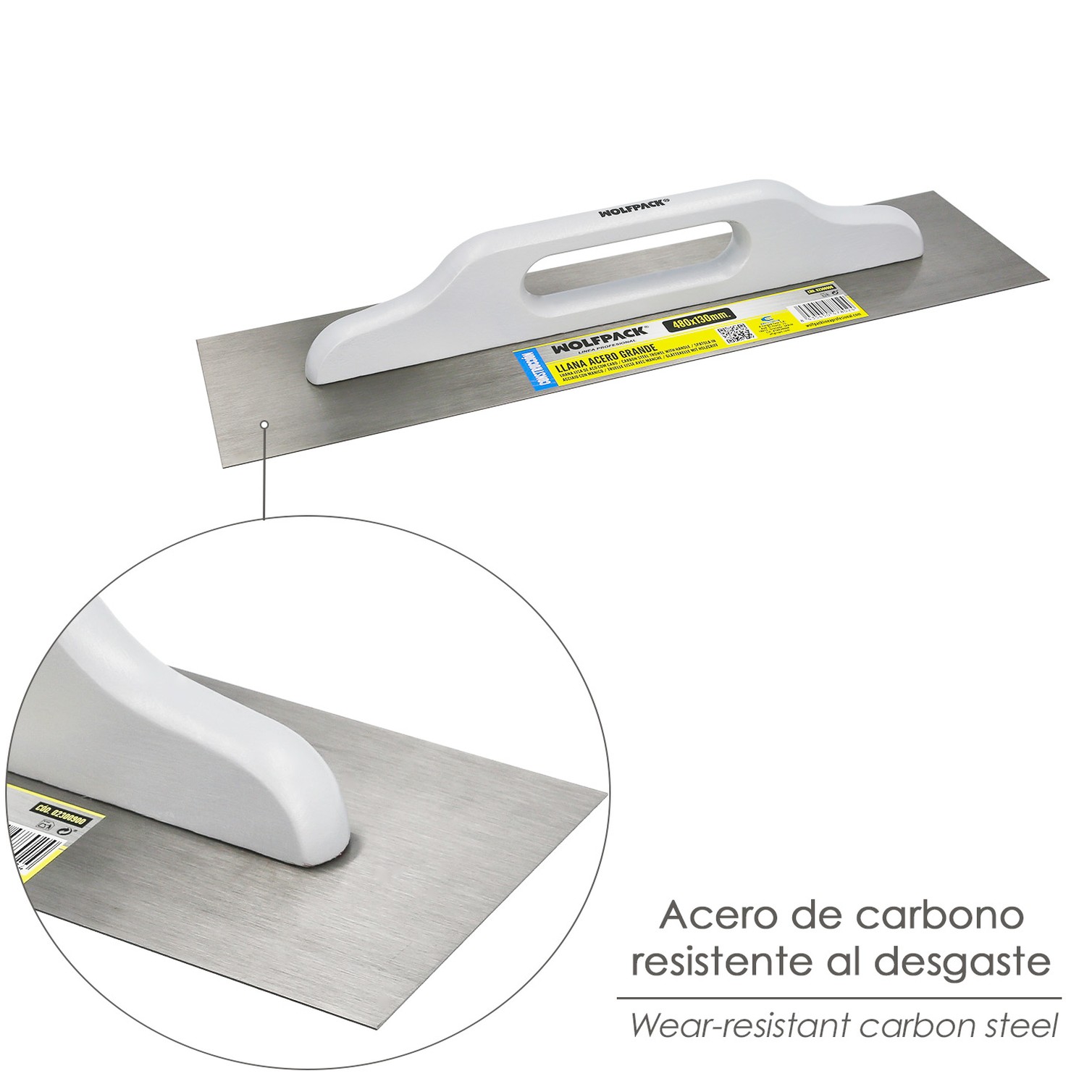 Llana Acero Grande 480x130 mm.