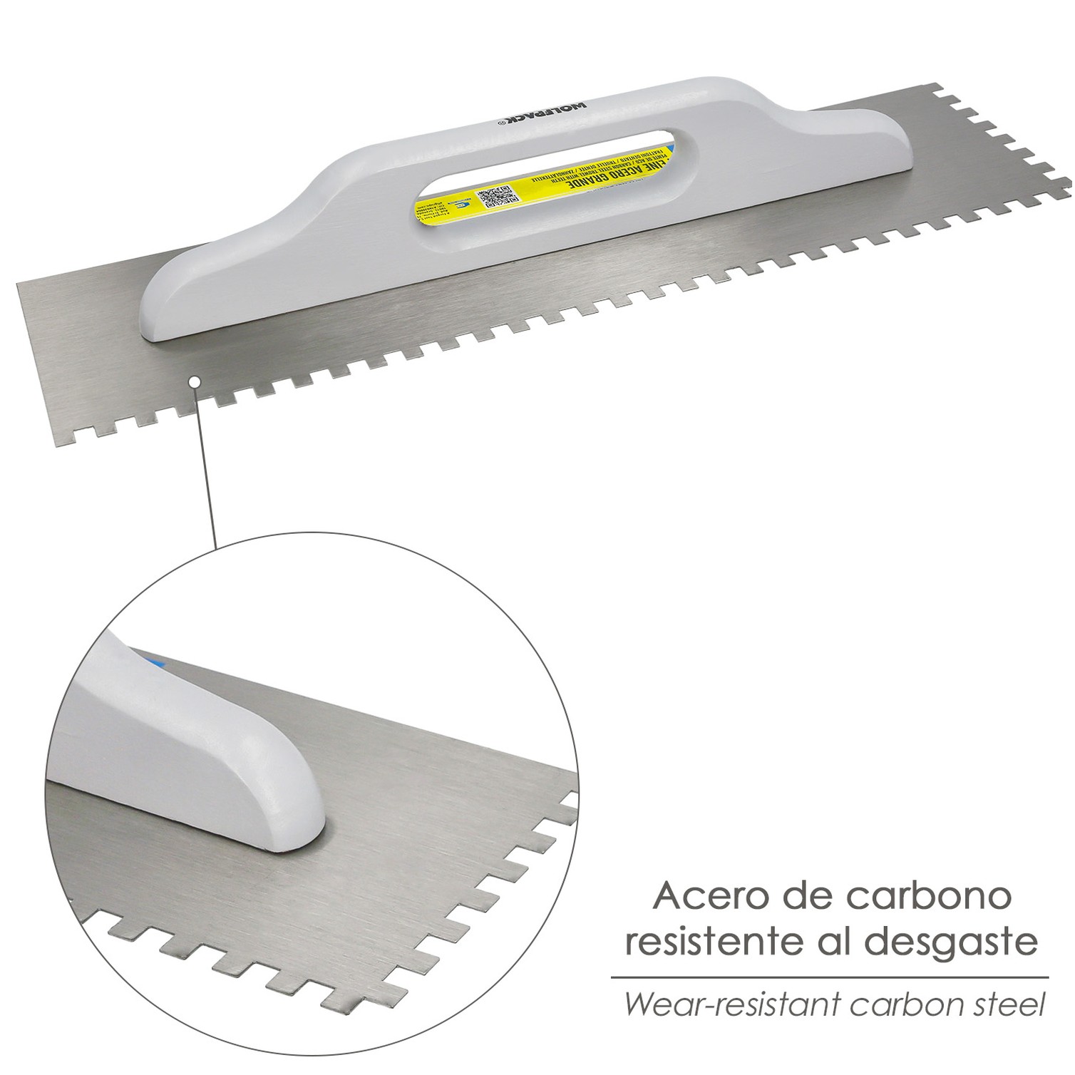 Peine Acero Grande 480x130 mm. Dientes de 8 mm.