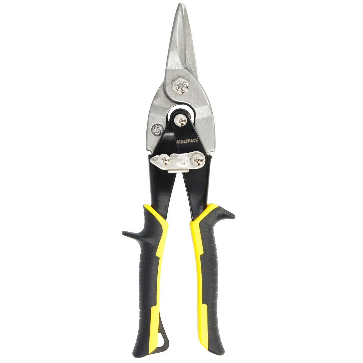 Tijeras Chapa Corte Central 250 mm. Hoja Acero Al Carbono, Mangos Engomados, Con Dientes Serrados, Cortachapa, Tijera Aviacion