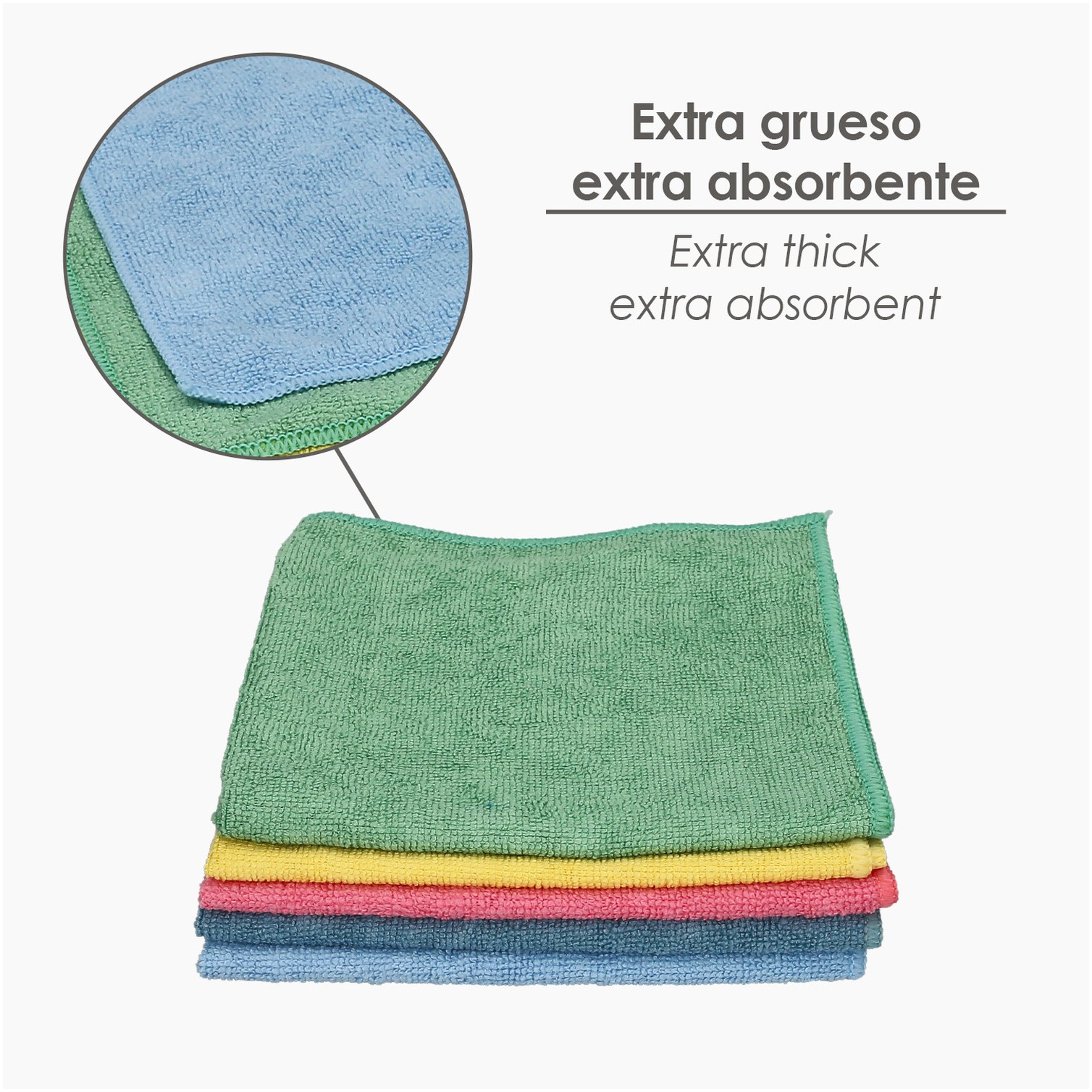 Paño Microfibra 35 x 40 cm / 250 Gramos (Pack 5 Piezas)