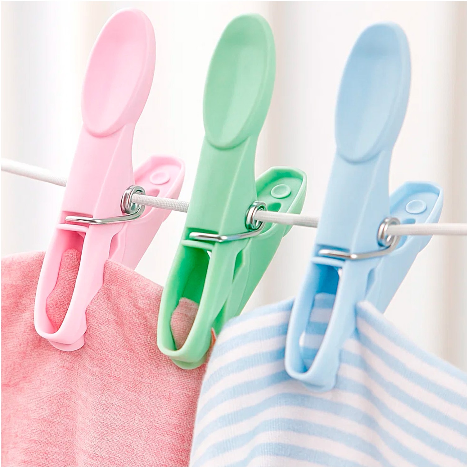 Pinzas Tender Ropa Plastico (Pak 24 Pz)