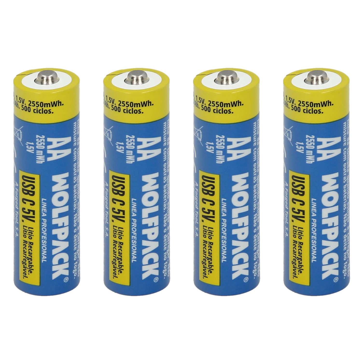 Pila Litio Recargable "AA" 1,5V USB-C (4 Unidades)