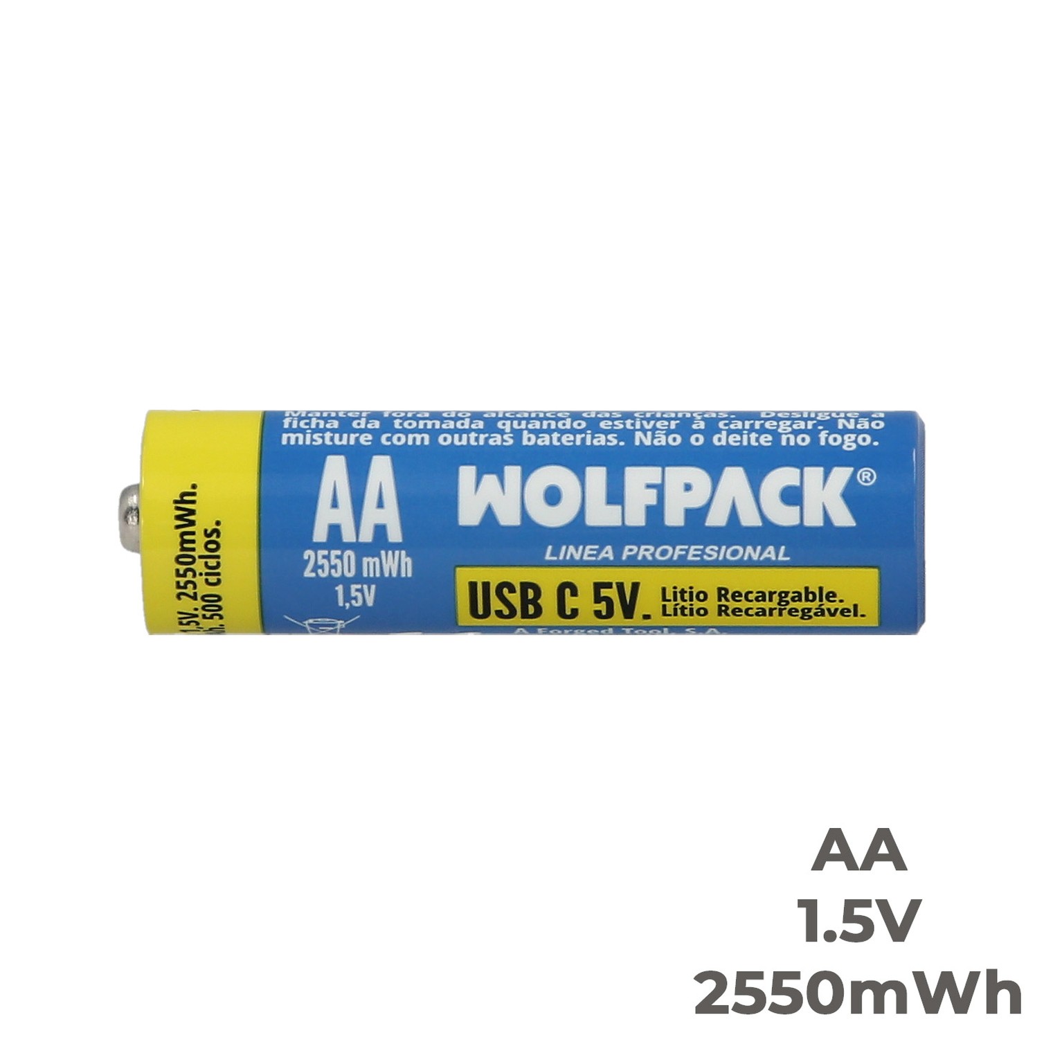 Pila Litio Recargable "AA" 1,5V USB-C (4 Unidades)