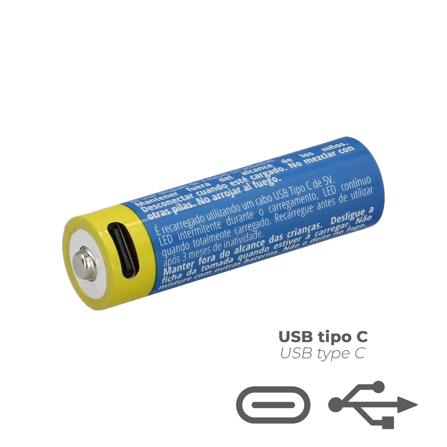 Pila Litio Recargable "AA" 1,5V USB-C (4 Unidades)