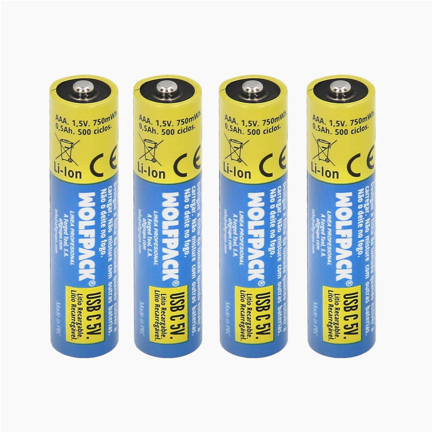 Pila Litio Recargable "AAA" 1,5V USB-C (4 Unidades)