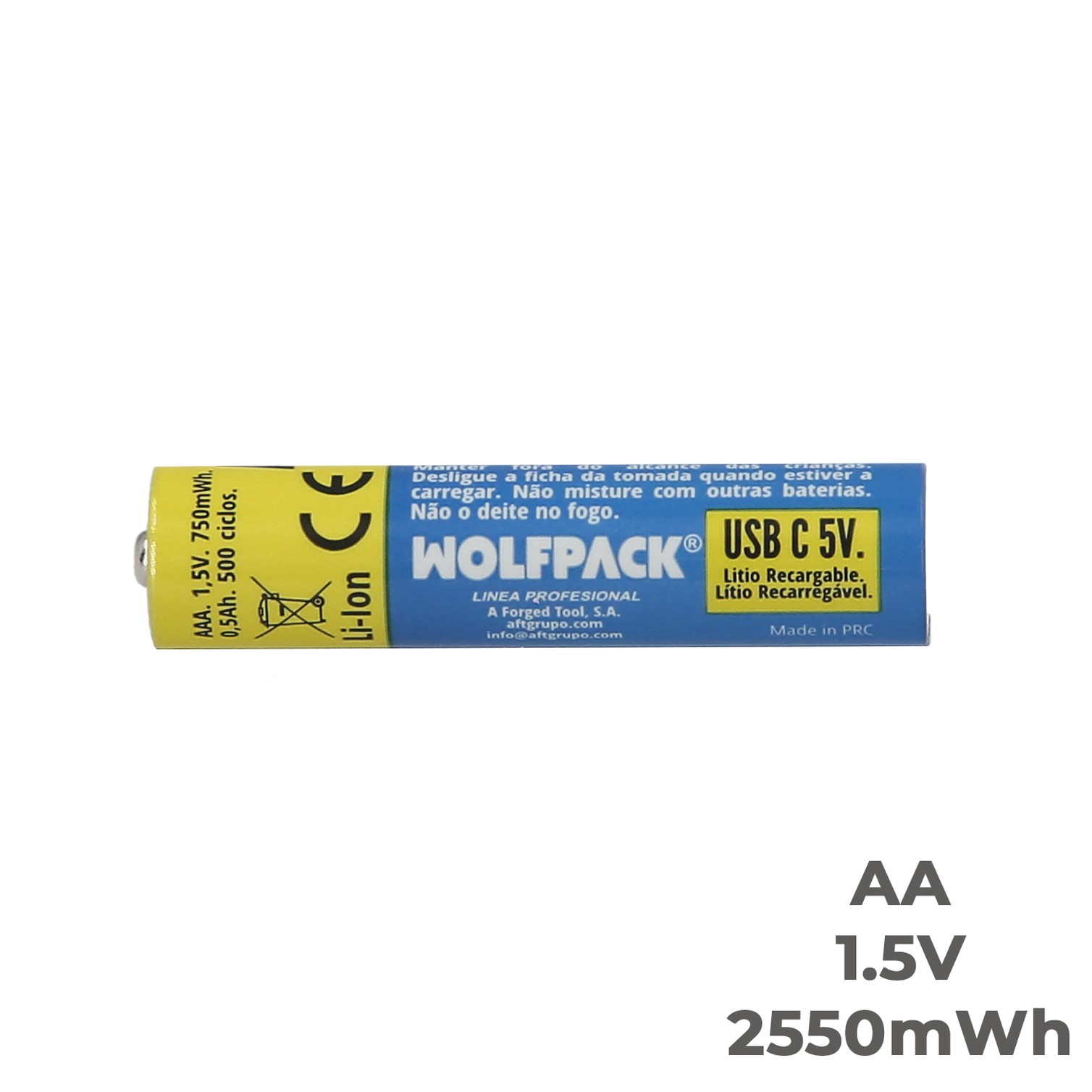 Pila Litio Recargable "AAA" 1,5V USB-C (4 Unidades)