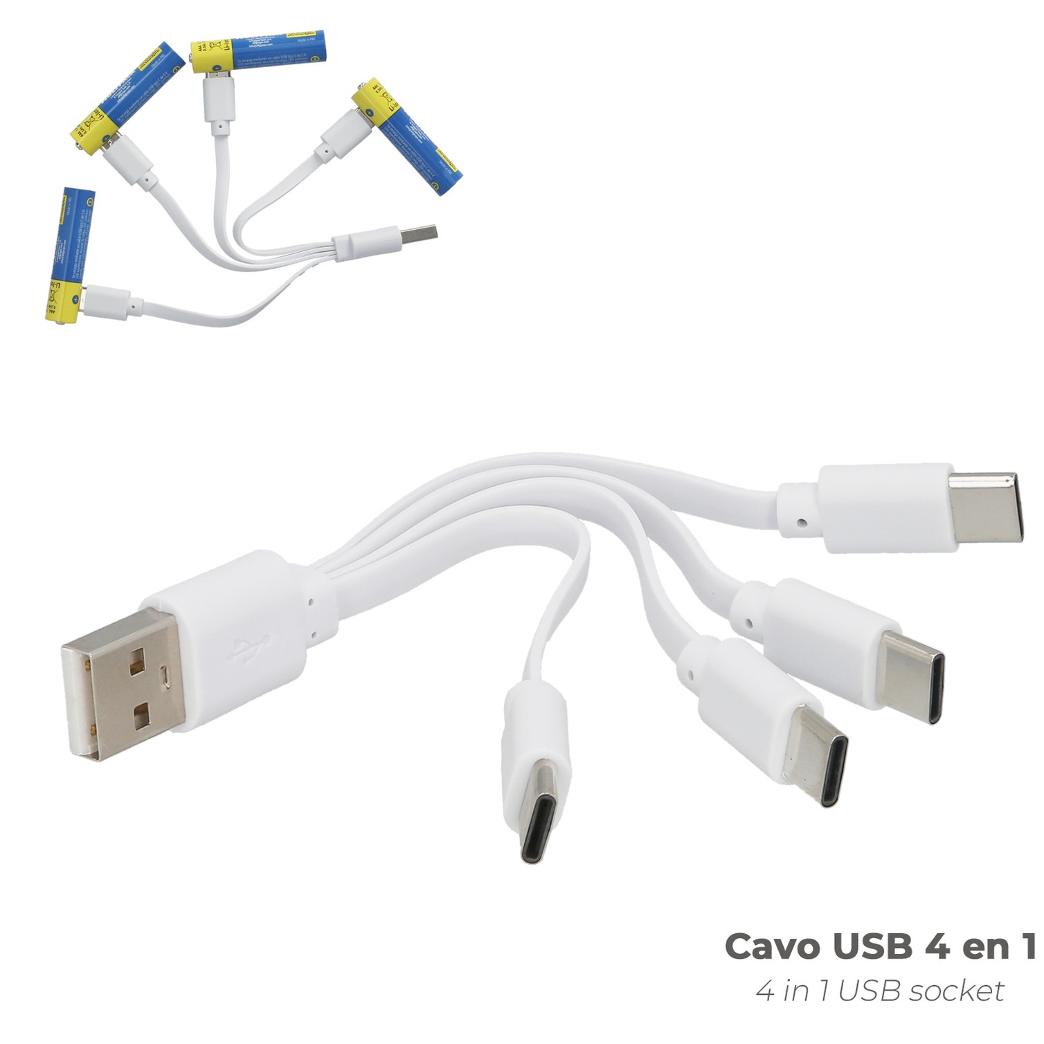 Pila Litio Recargable "AAA" 1,5V USB-C (4 Unidades)