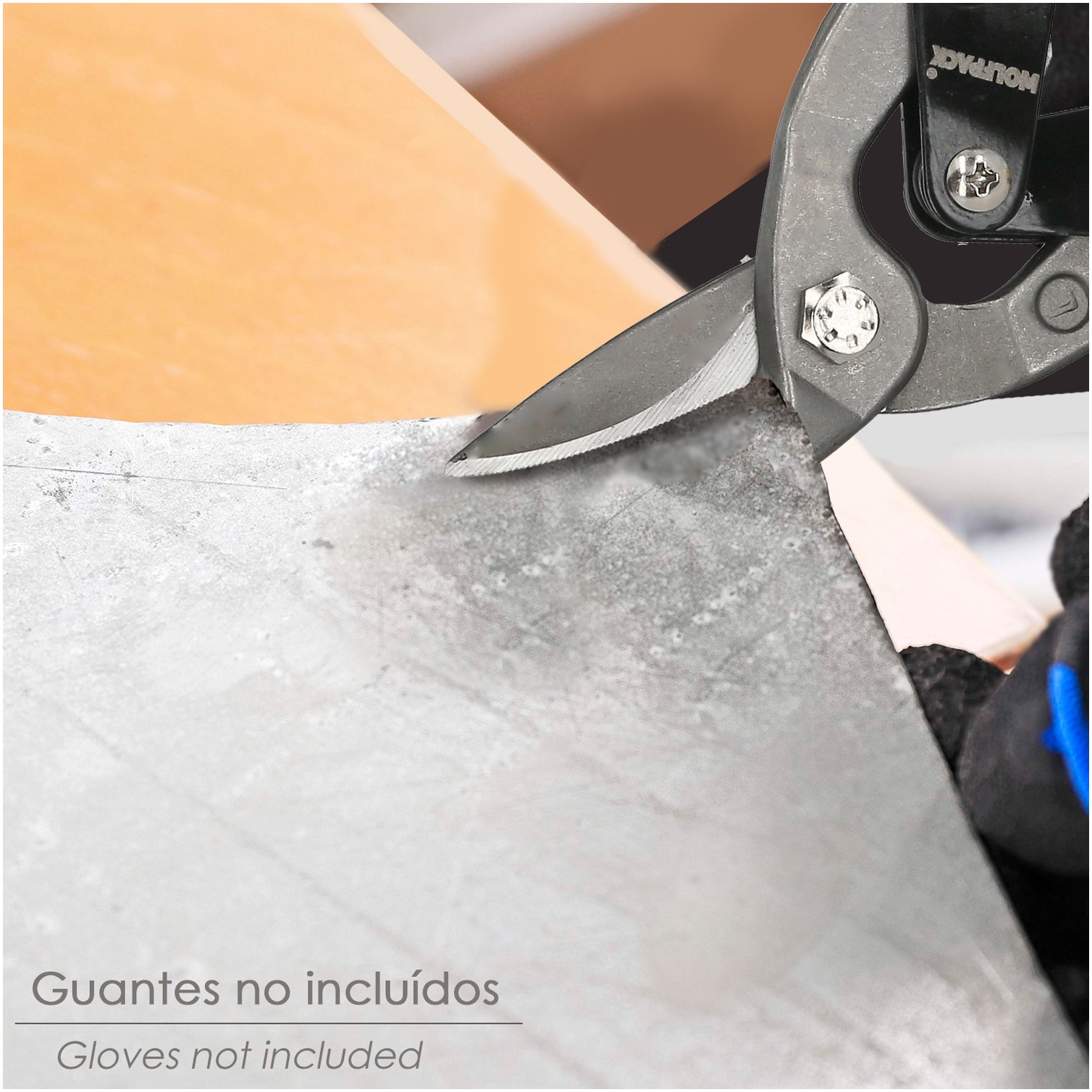 Tijeras Chapa Corte Derechas 250 mm. Hoja Acero Al Carbono, Mangos Engomados, Con Dientes Serrados, Cortachapa, Tijera Aviacion