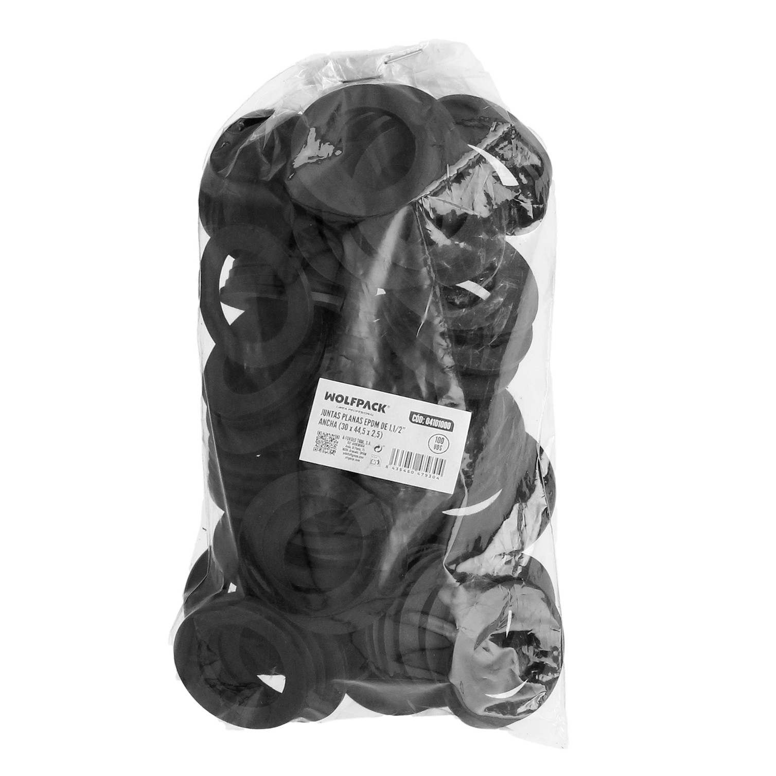Junta Plana Ancha 1 1/2" 30 x 44,5 x 2,5 Mm Bolsa 100 Unidades
