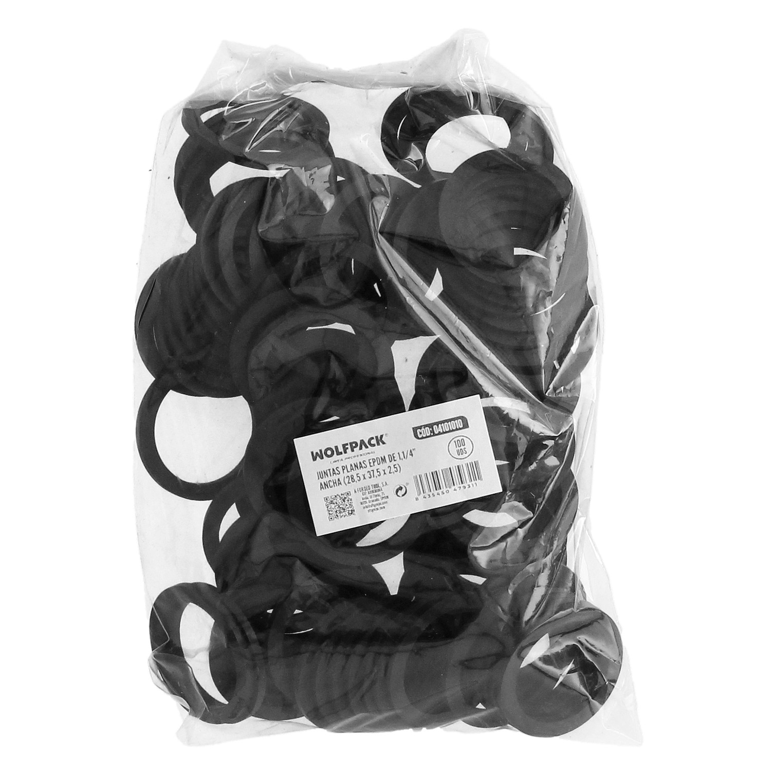 Junta Plana Ancha 1 1/4" 28,5 x 37,5 x 2,5 Mm Bolsa 100 Unidades