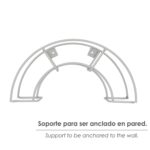 Soporte Manguera Pared Metalica 1/2 Luna Color Gris