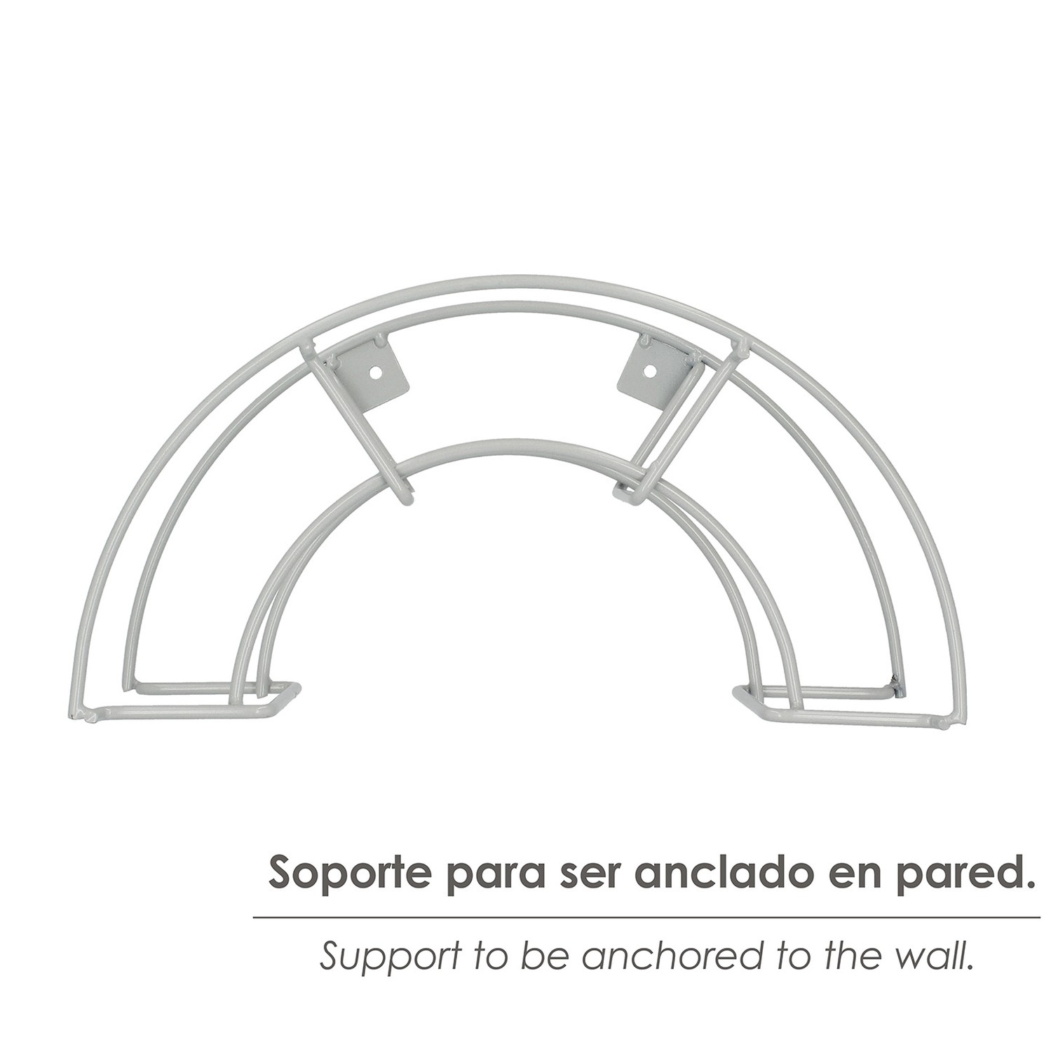 Soporte Manguera Pared Metalica 1/2 Luna Color Gris