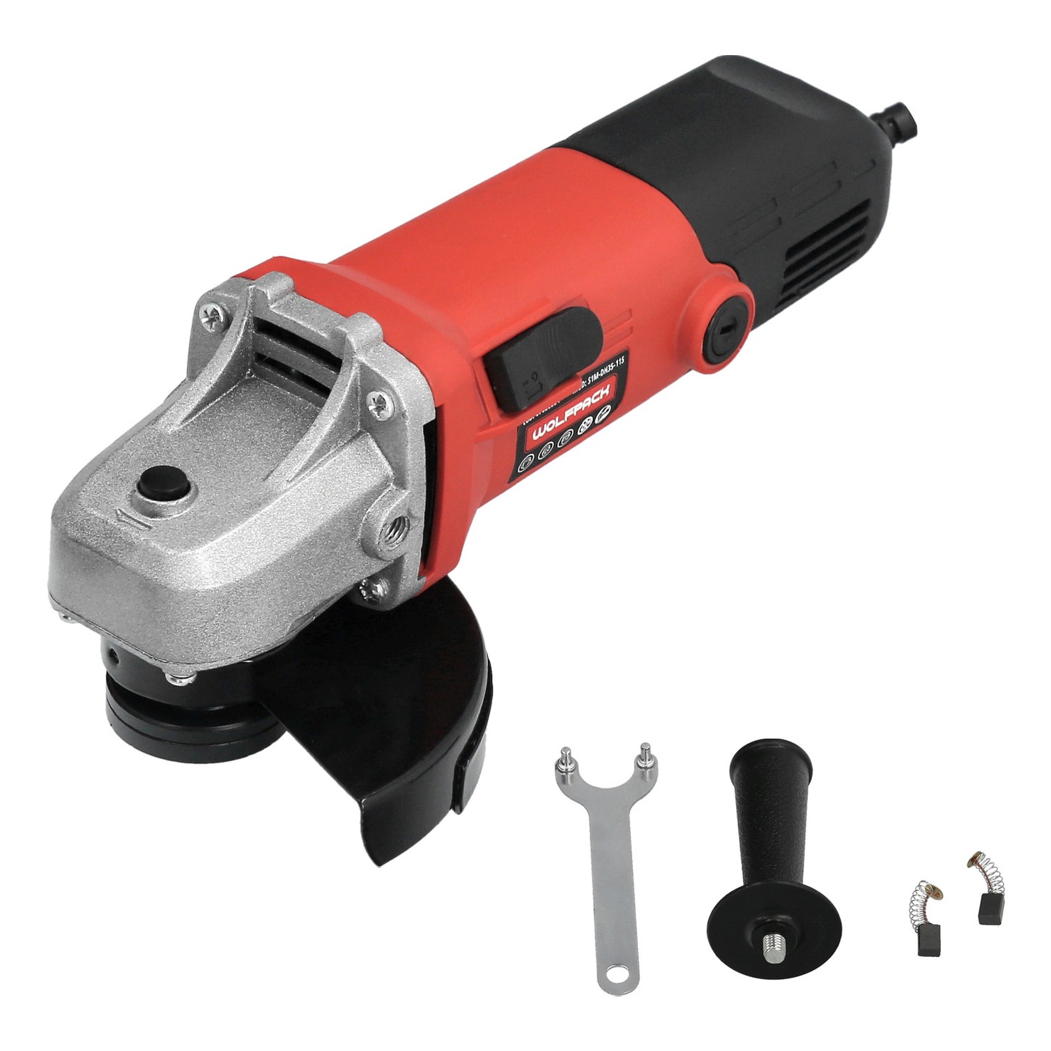 Amoladora 500 Watt. Ø 115 mm. 12.000 R.P.M. Eje M14 Protector Disco Ajustable, Anti arranque