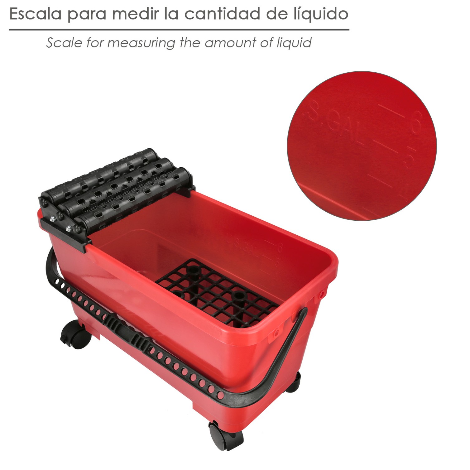 Cubeta Alicatador 24 Litros Con Ruedas