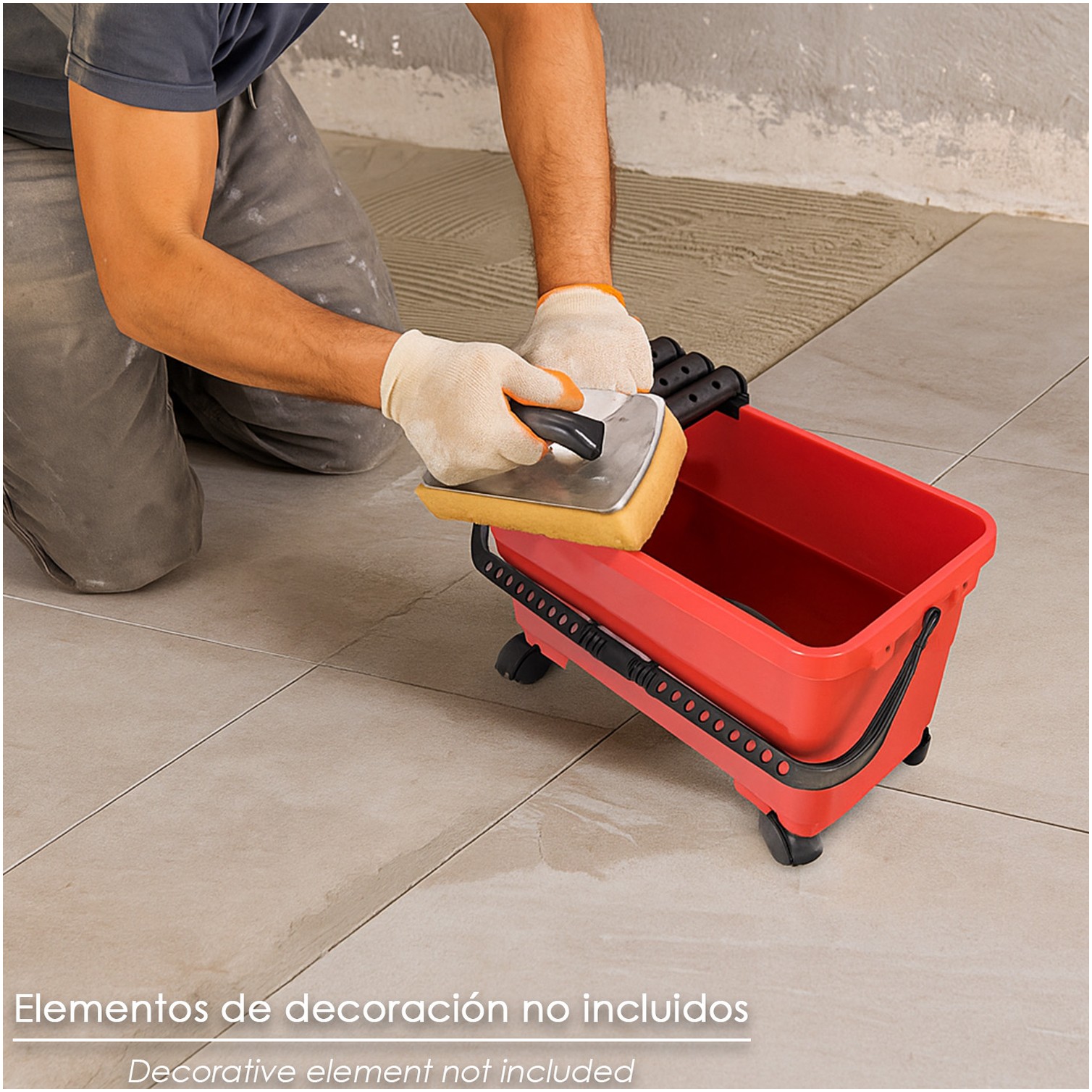 Cubeta Alicatador 24 Litros Con Ruedas