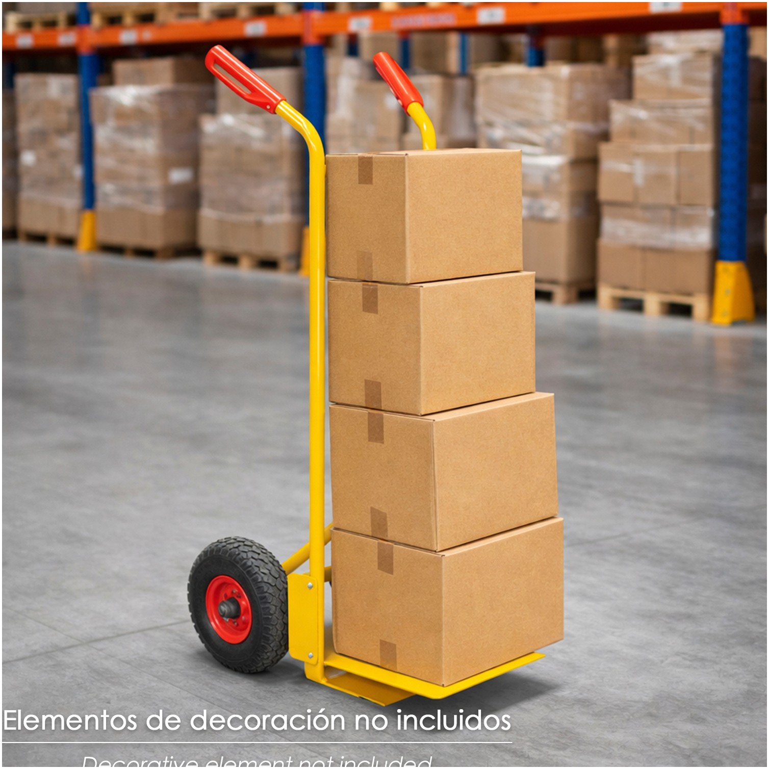 Carretilla Almacen Rueda Neumatica Llanta de Plastico "Easy"