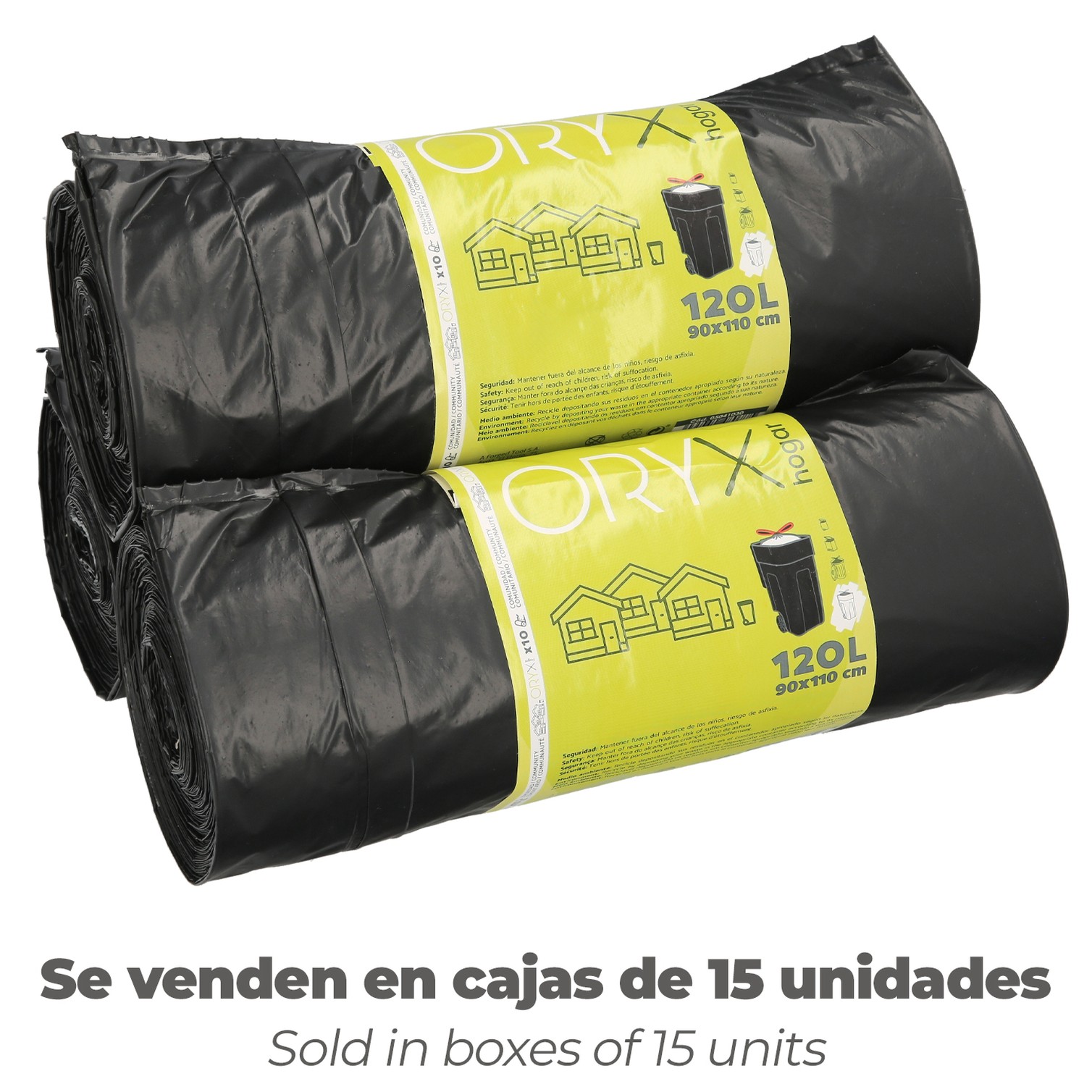 Bolsa Basura Cierre Facil 120 Litros Rollo 10 Bolsas