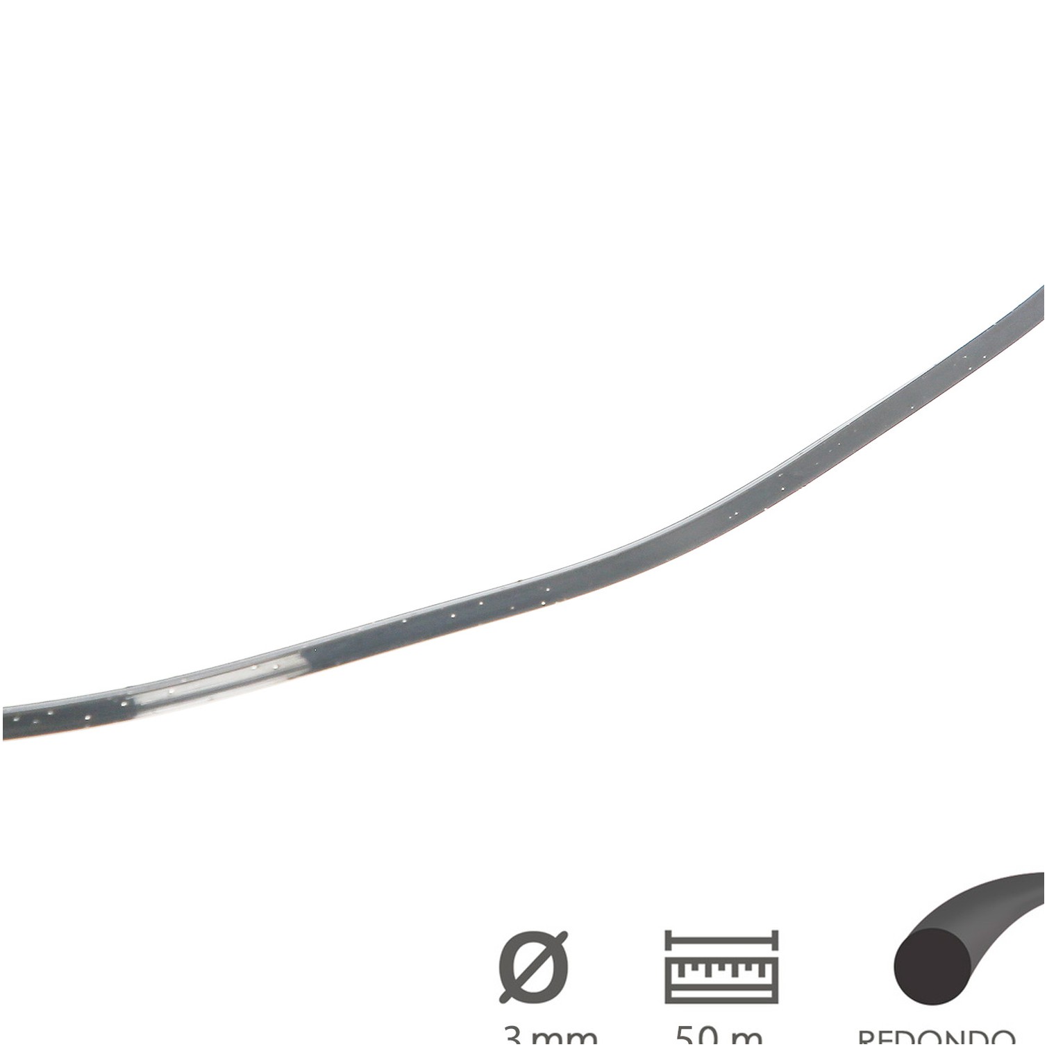 Hilo Nylon/Aluminio Redondo Profesional Ø 3,0 mm. (Dispensador 50 metros)