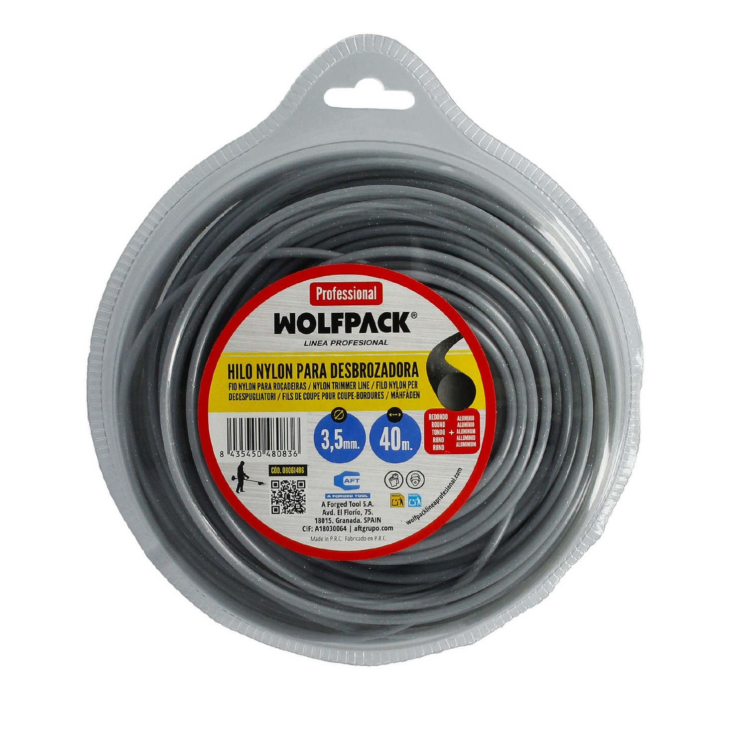 Hilo Nylon / Aluminio Redondo Profesional Ø 3,5 mm. (Dispensador 40 metros)