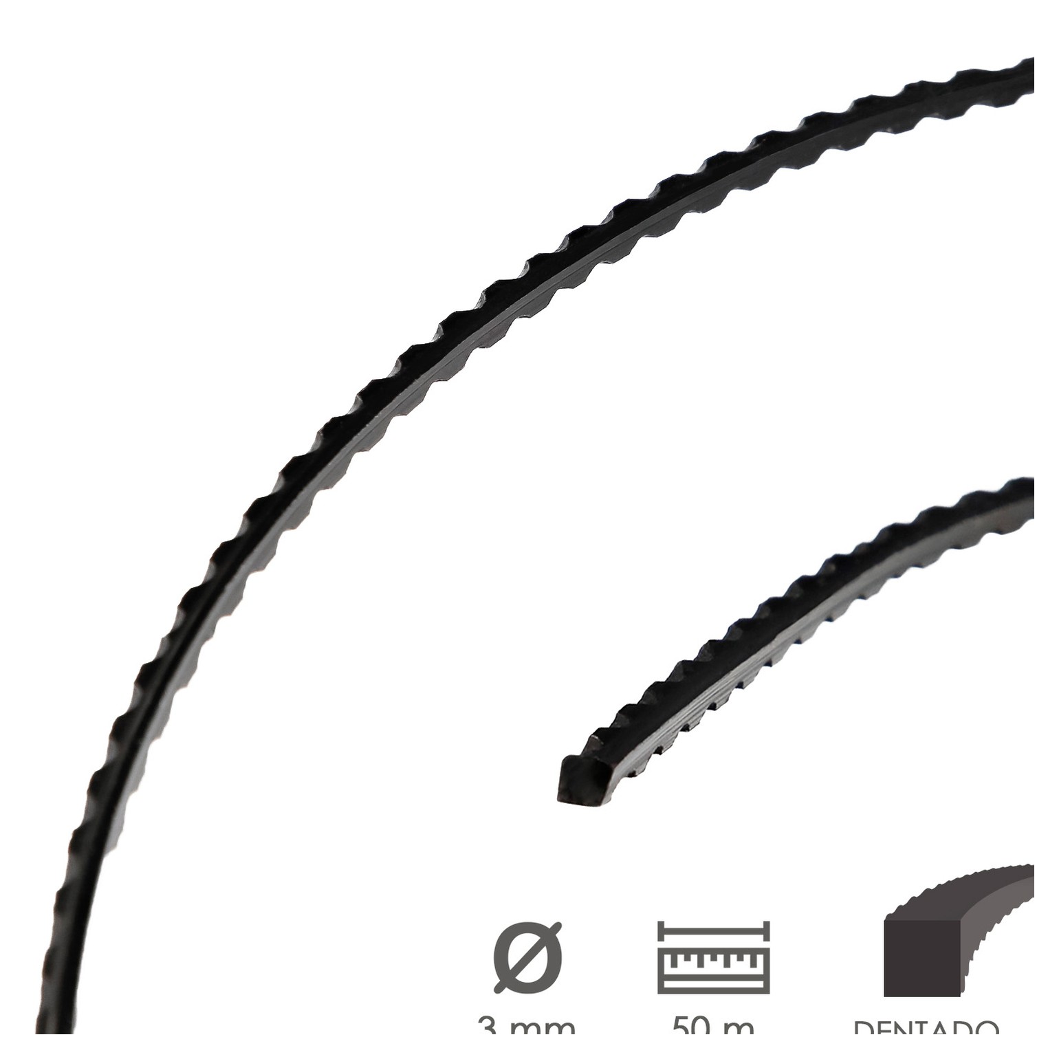 Hilo Nylon Desbrozadoras Cuadrado Dentado Profesional Ø 3,0 mm. Rollo 50 metros. Hilo Nylon Corte Desbrozadores Hierba,