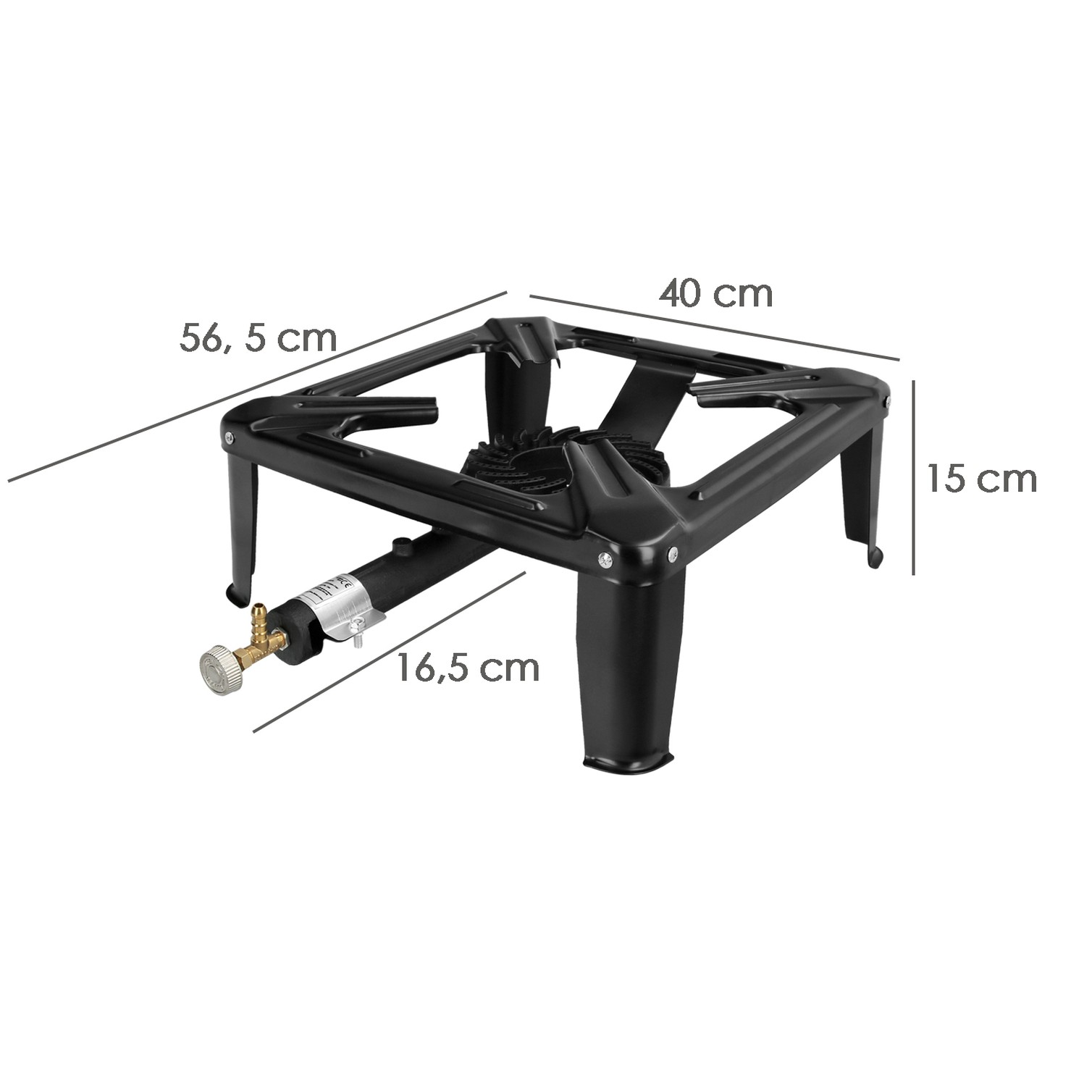 Hornillo Gas 4 Pies 40x40 cm. Potencia 7.000 Watts.