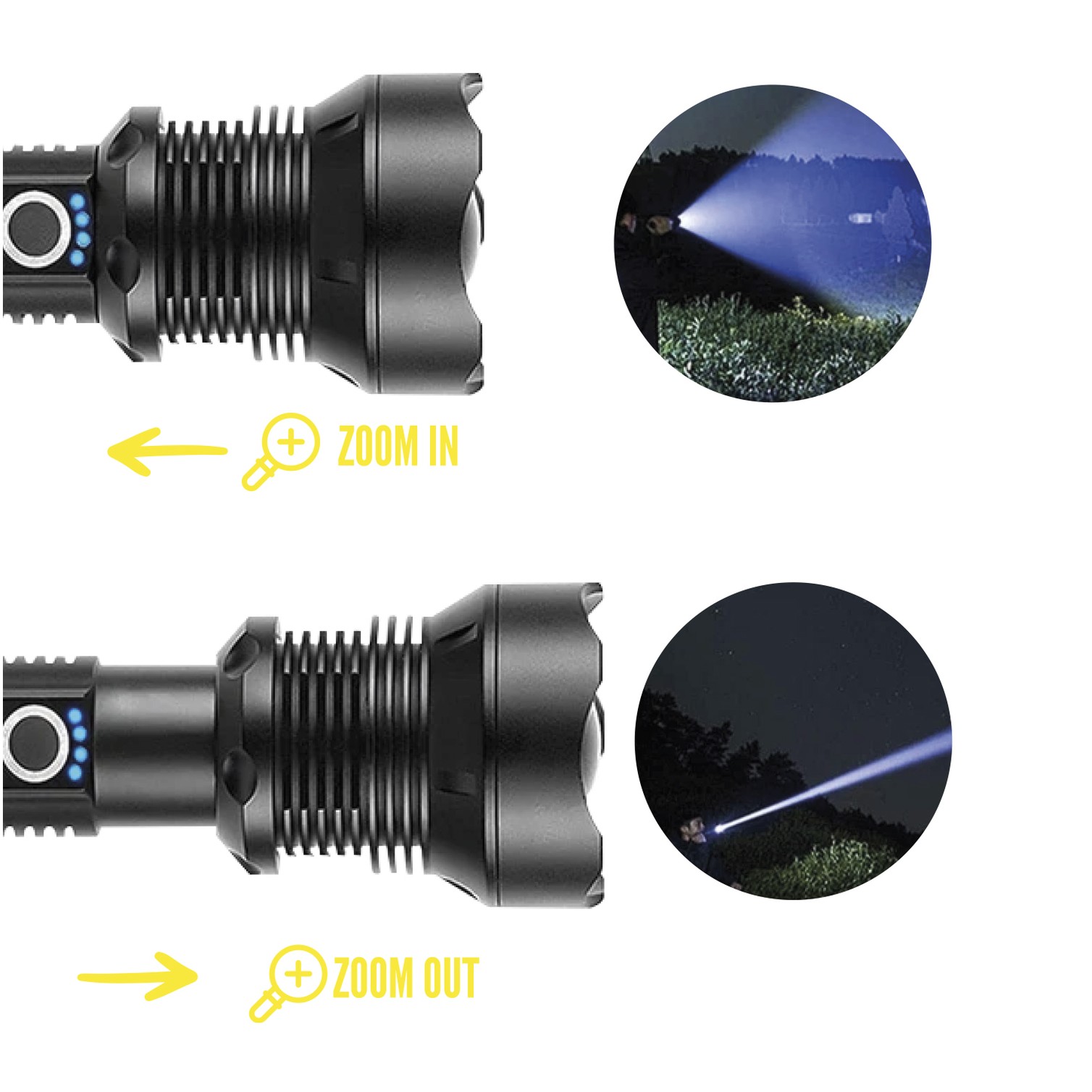 Linterna Led Aluminio Recargable 1500 Lumenes