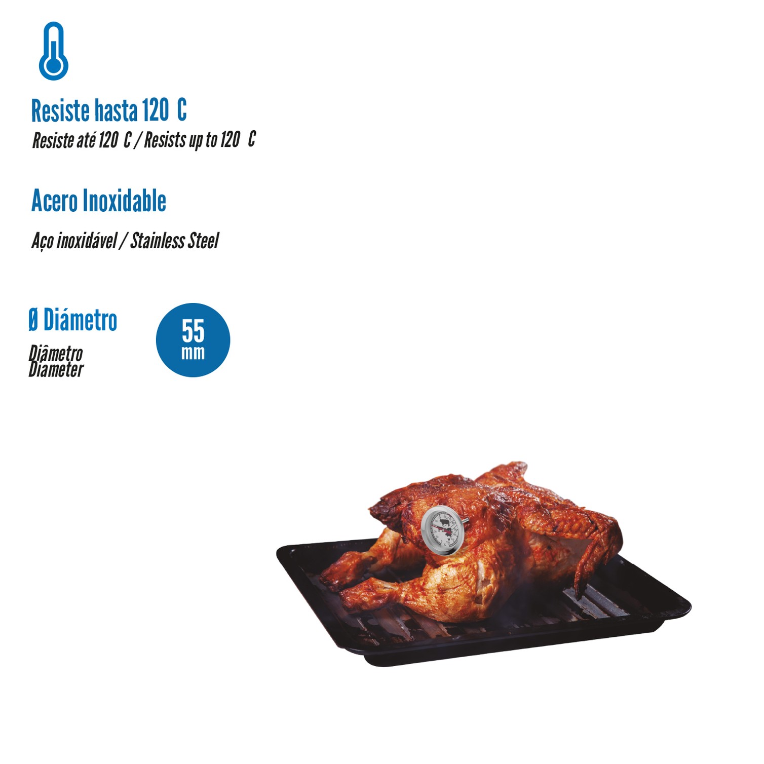 Termometro Cocina Para Carne Con Sonda.