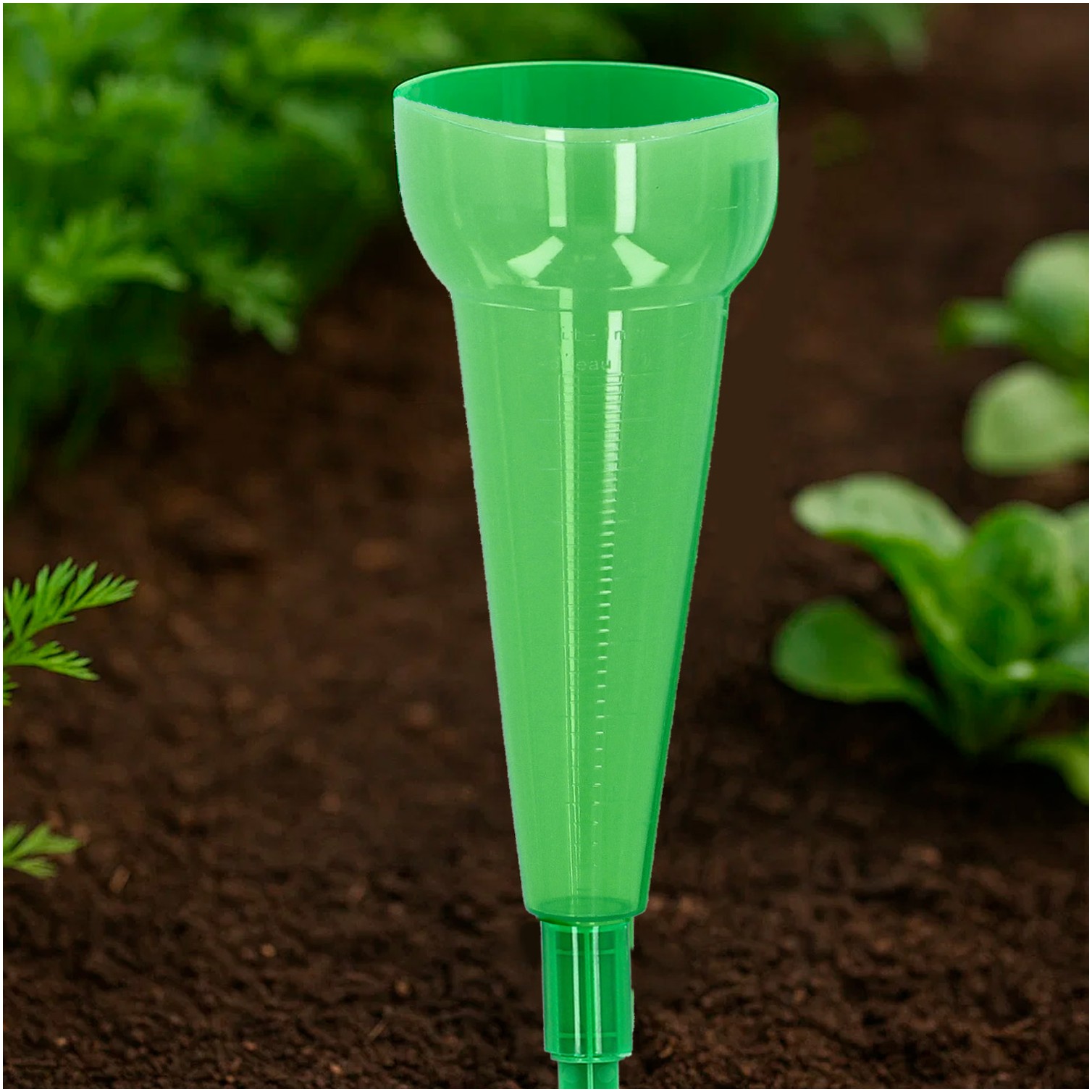 Pluviometro Plastico Verde 350 ml. Con piqueta. Medidor lluvia, Monitorizar las Precipitaciones Jardín Exteriores