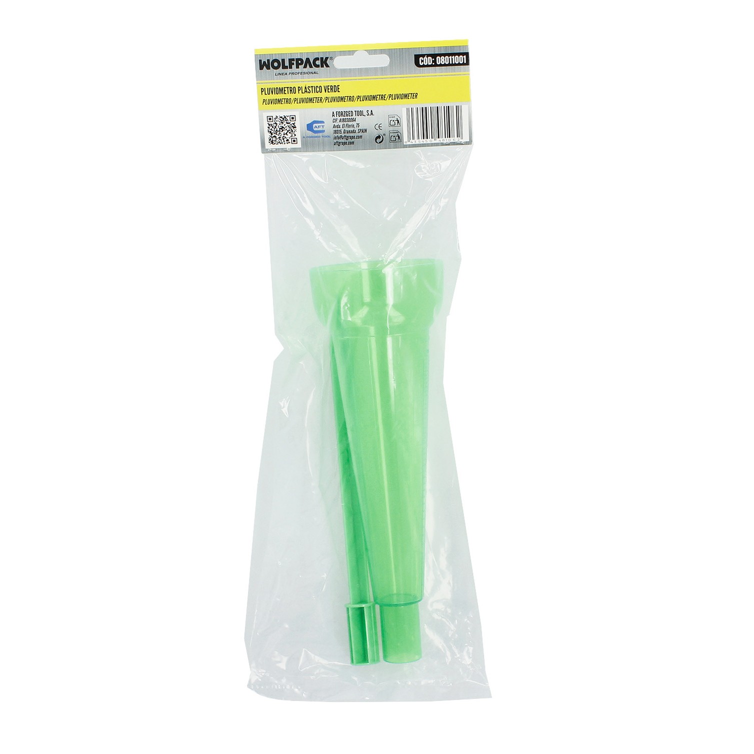 Pluviometro Plastico Verde 350 ml. Con piqueta. Medidor lluvia, Monitorizar las Precipitaciones Jardín Exteriores