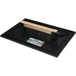 Talocha Plastico 32 x 22 cm. Mango Madera Negra Con Alveolos