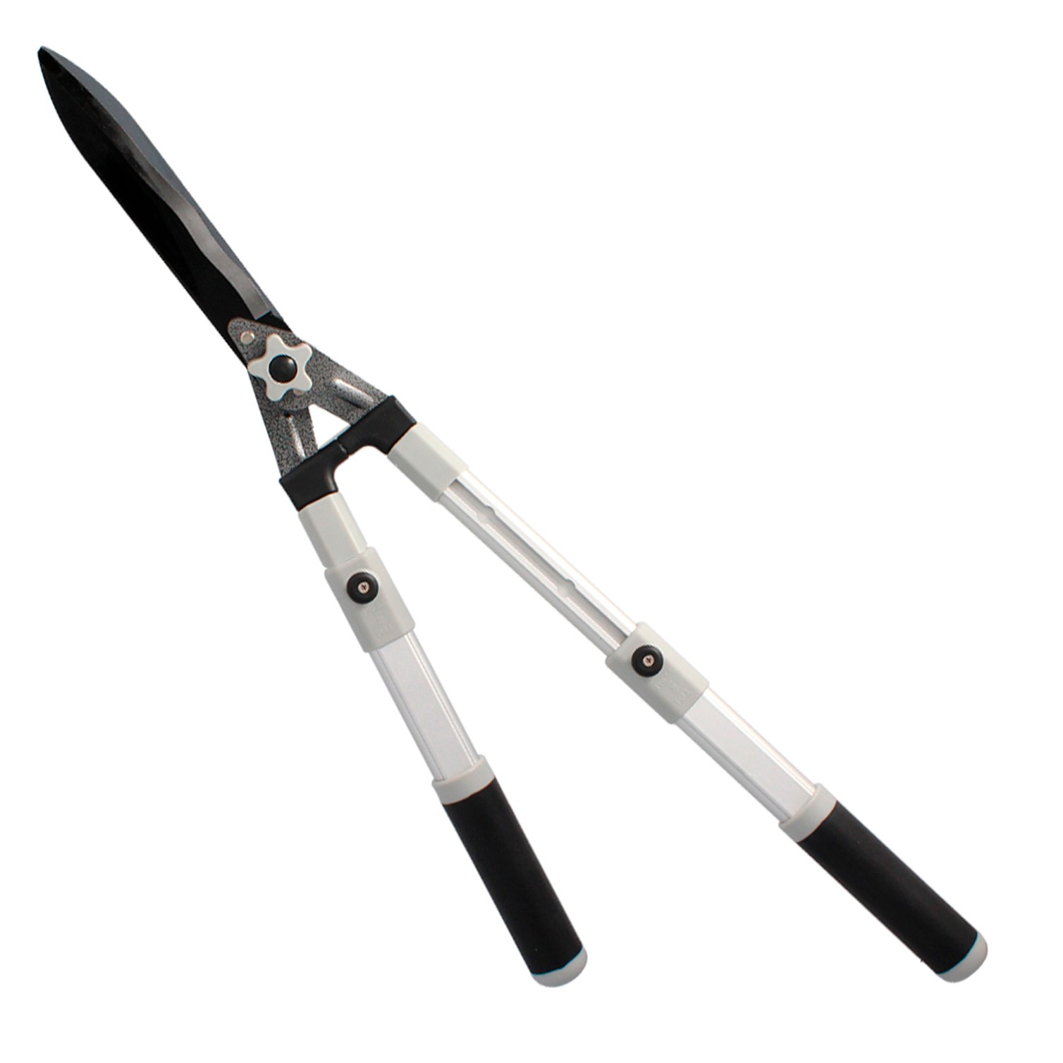 Tijeras Podar Setos 2 Manos Aluminio Telescopicas, Hojas Acero Antiadherente, Mango TPR, Ajuste Corte,