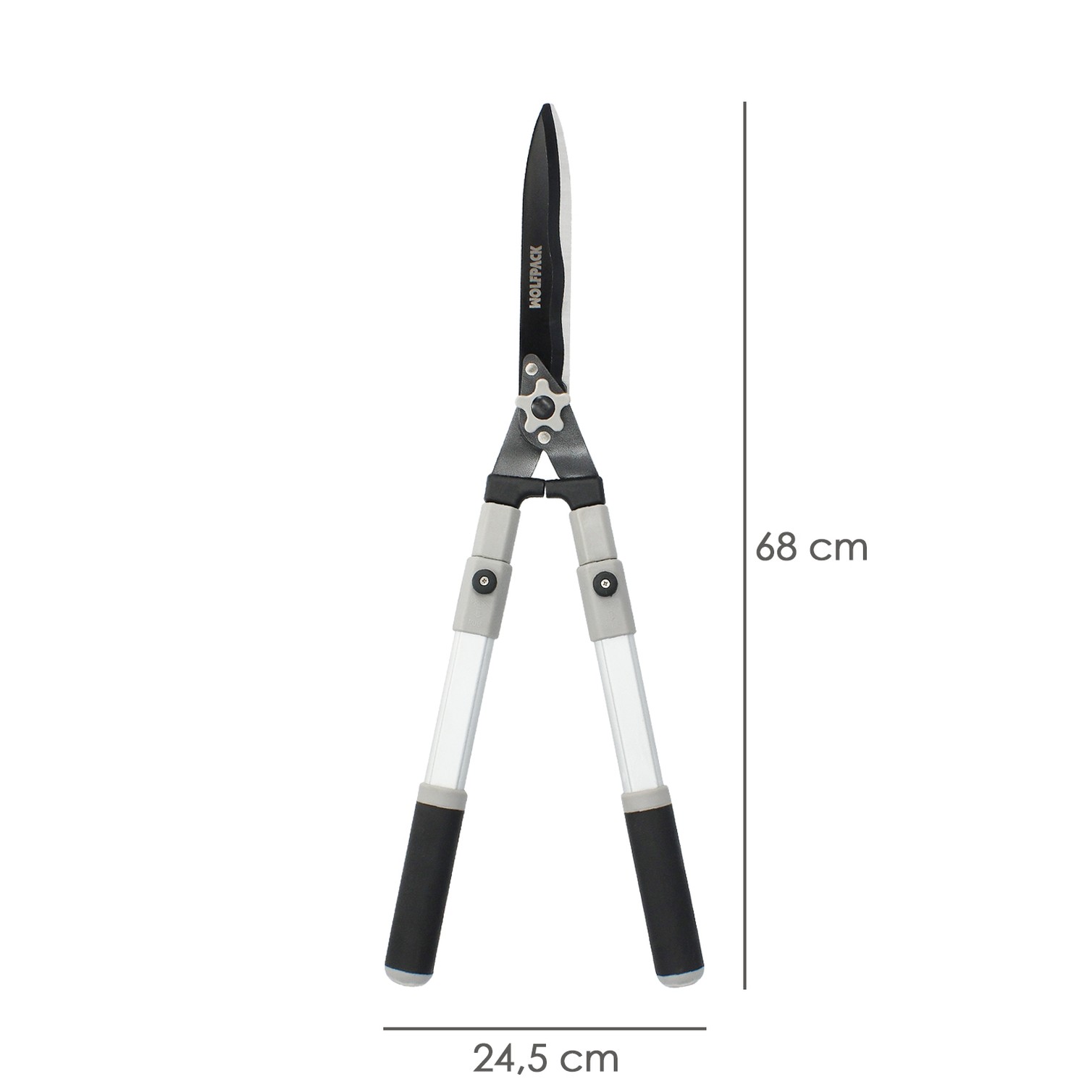 Tijeras Podar Setos 2 Manos Aluminio Telescopicas, Hojas Acero Antiadherente, Mango TPR, Ajuste Corte,