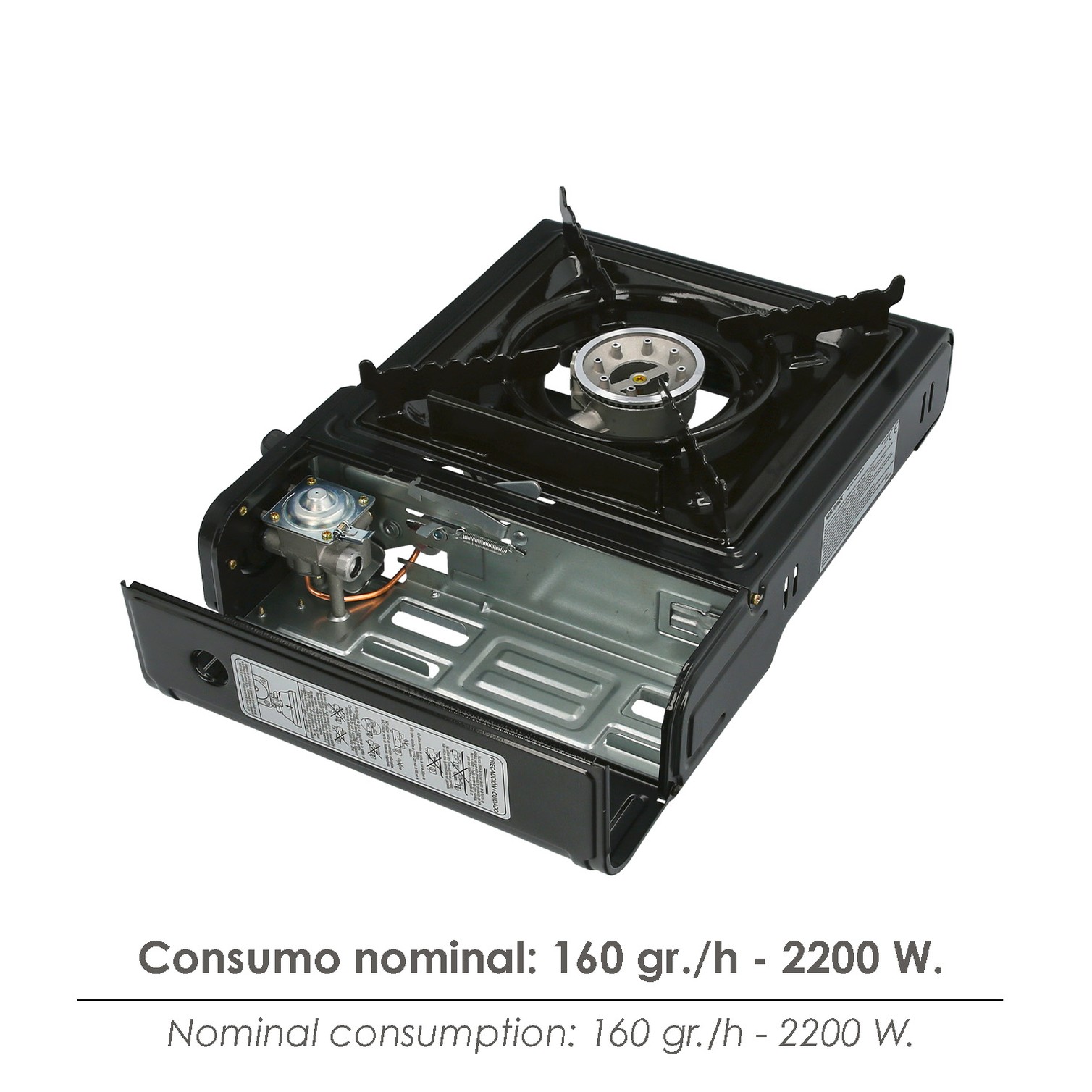 Cocina Gas Inoxidable A Cartucho Con Maletin, Cocina Portatil, Cartuchos Gas 230 gramos. Certificacion EN 17476/2021