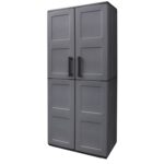 Armario Resina Alto 68x37x169 cm. Color Gris Oscuro