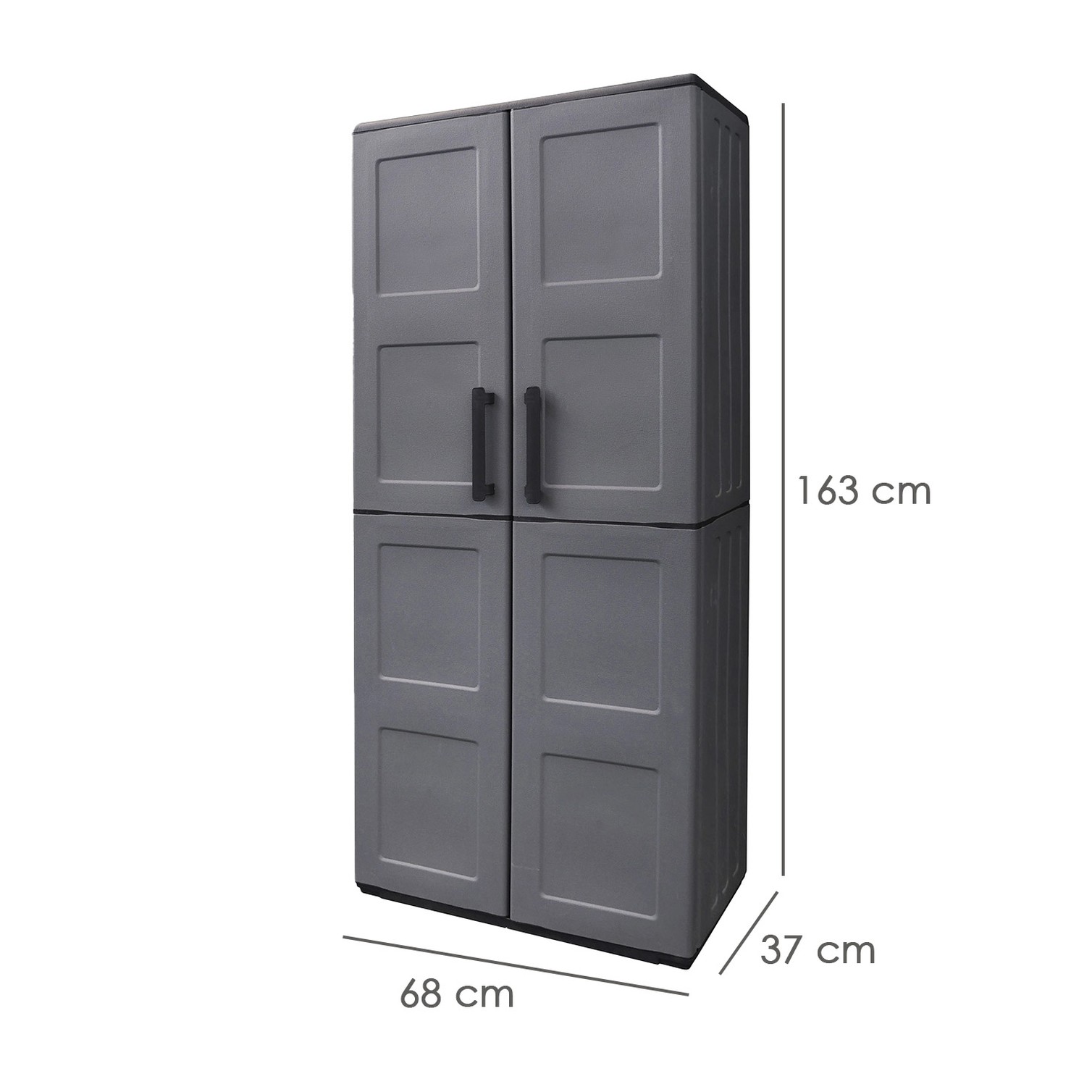 Armario Resina Alto 68x37x169 cm. Color Gris Oscuro