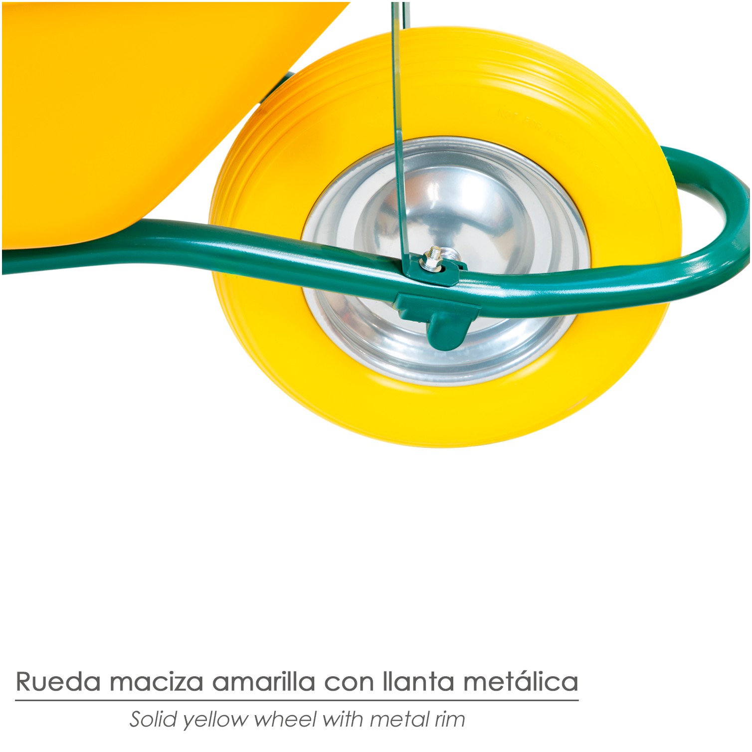 Carretilla Obra Amarilla Metálica Desmontada Rueda Maciza