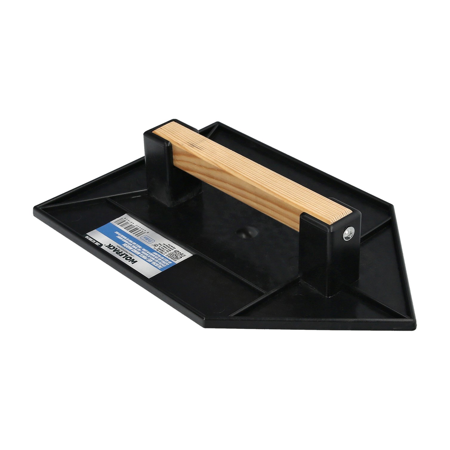 Talocha Plastico Punta Mango Madera 27 x 18 cm. Negro Con Alveolos.