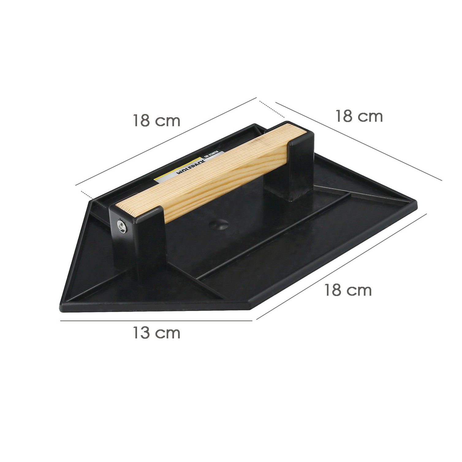 Talocha Plastico Punta Mango Madera 27 x 18 cm. Negro Con Alveolos.