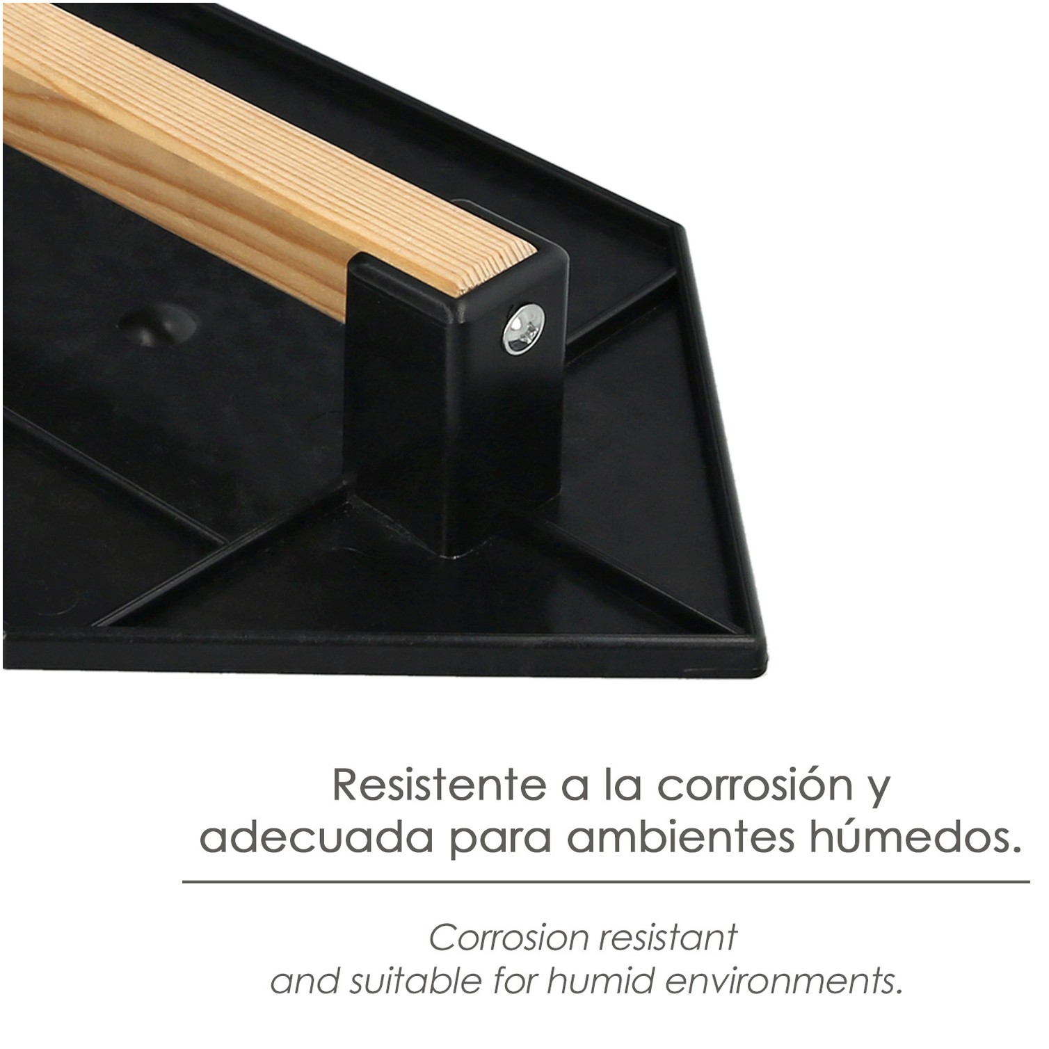 Talocha Plastico Punta Mango Madera 27 x 18 cm. Negro Con Alveolos.