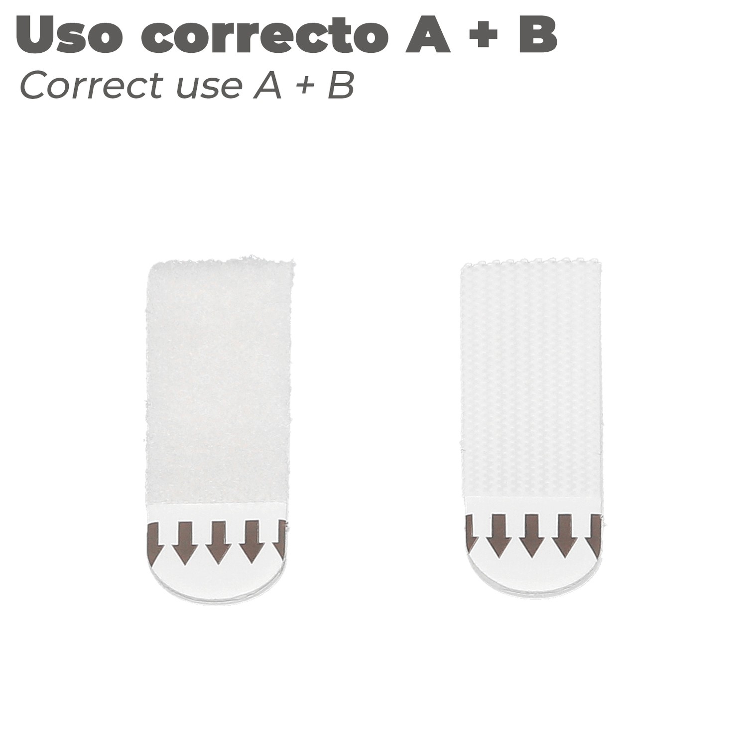 Tiras Colgadoras Adhesicas Con Velcro 16 x 55 mm. Blister 4 unidades